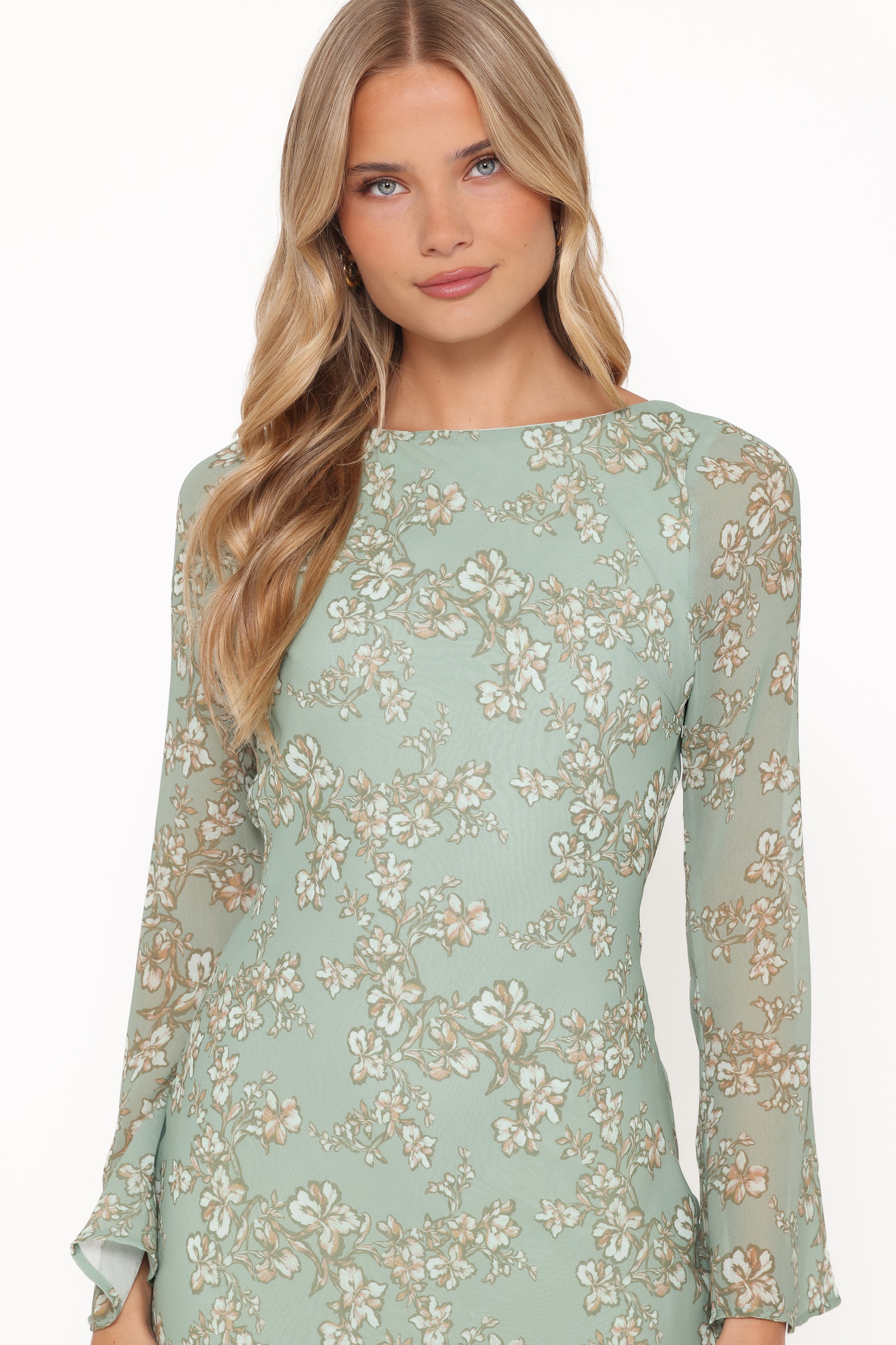 DRESSES Yolanda Long Sleeve Maxi Dress - Sage Green Floral