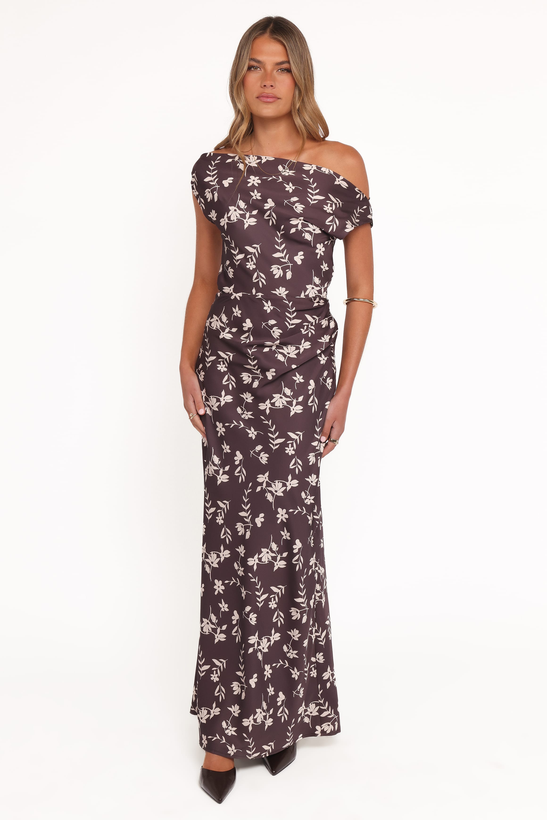 DRESSES Zafira Midi Dress - Brown Cream Floral