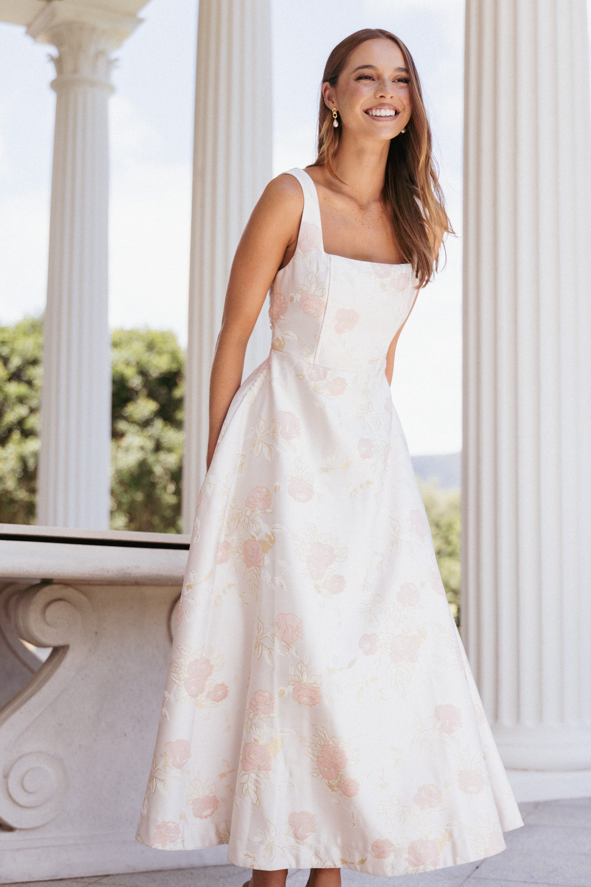 DRESSES Zaria Midi Dress - Pink Floral