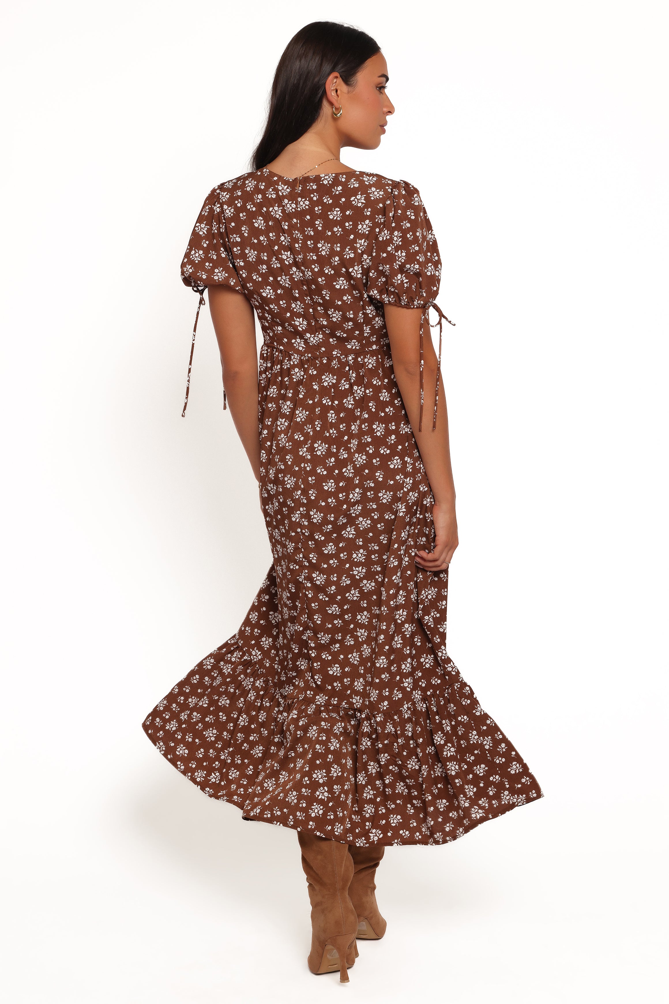 DRESSES Zina Maxi Dress - Brown Ditsy Floral