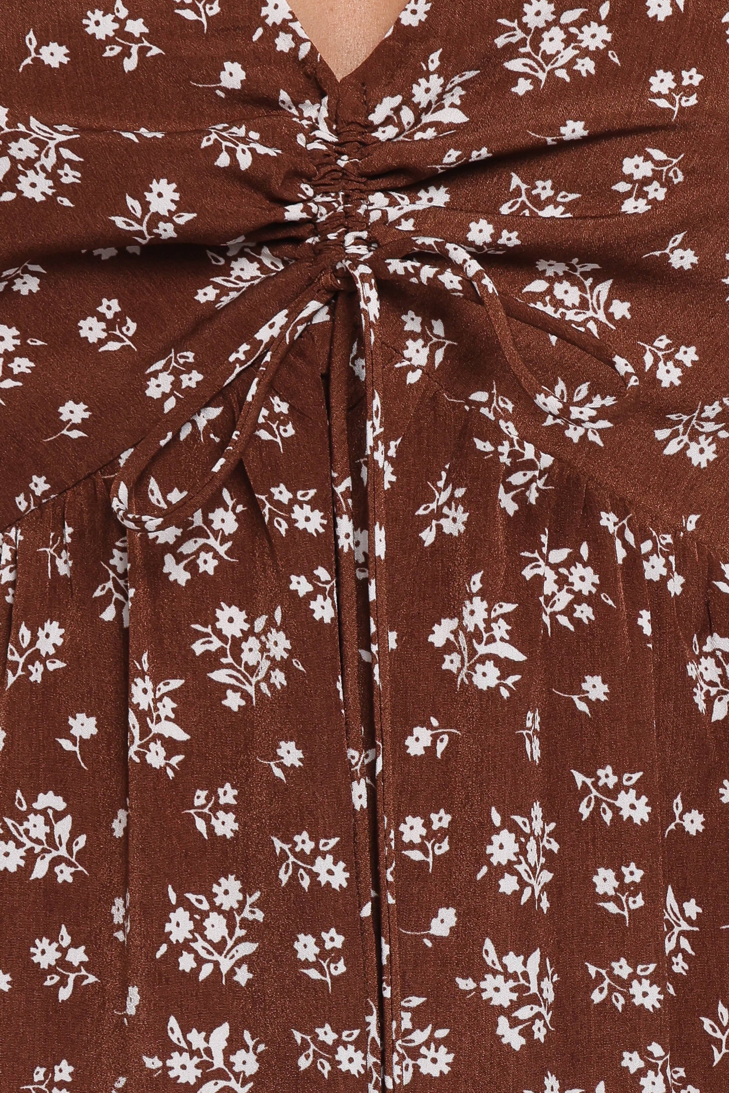 DRESSES Zina Maxi Dress - Brown Ditsy Floral