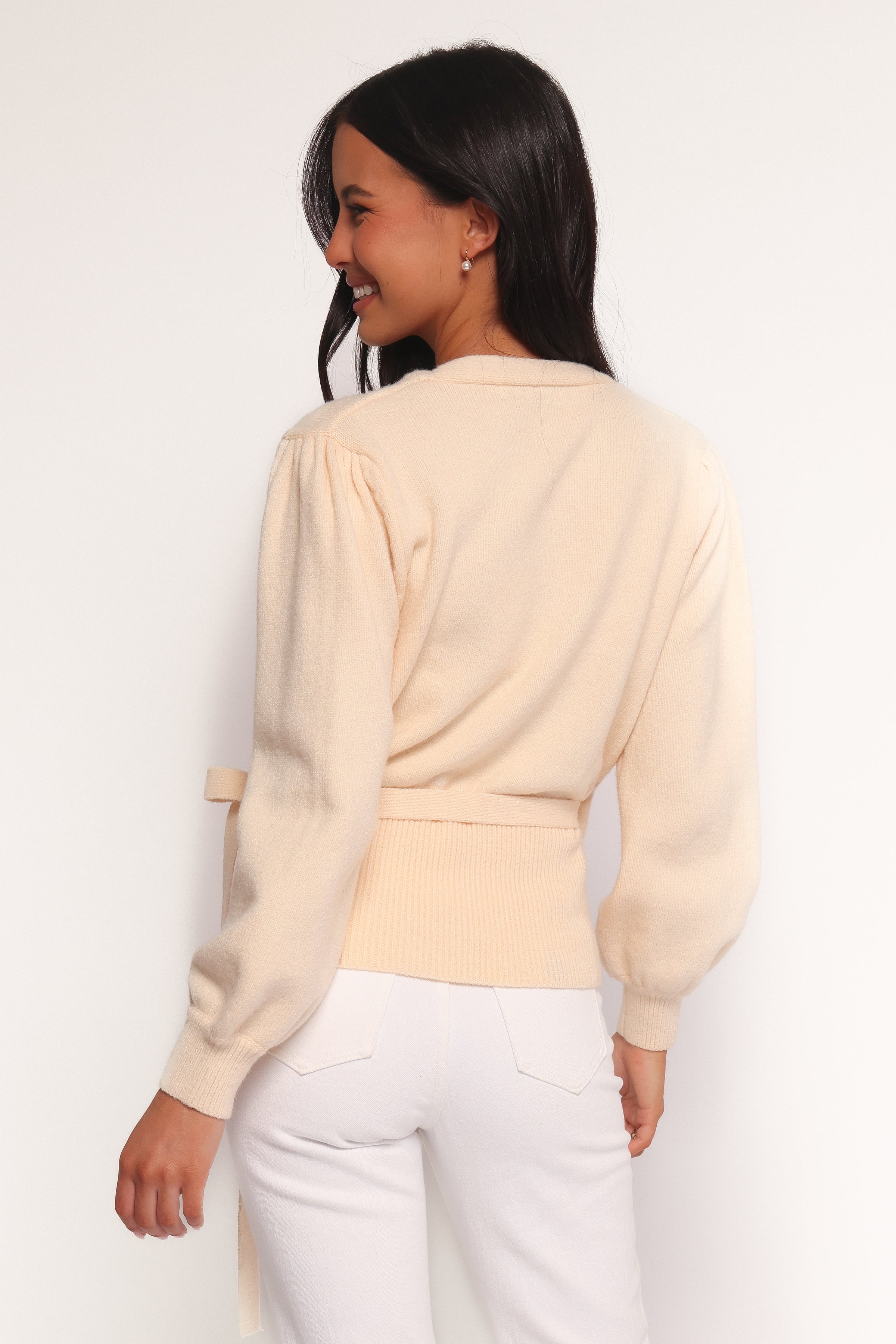 KNITWEAR Abbey Ballet Wrap Cardigan - Cream