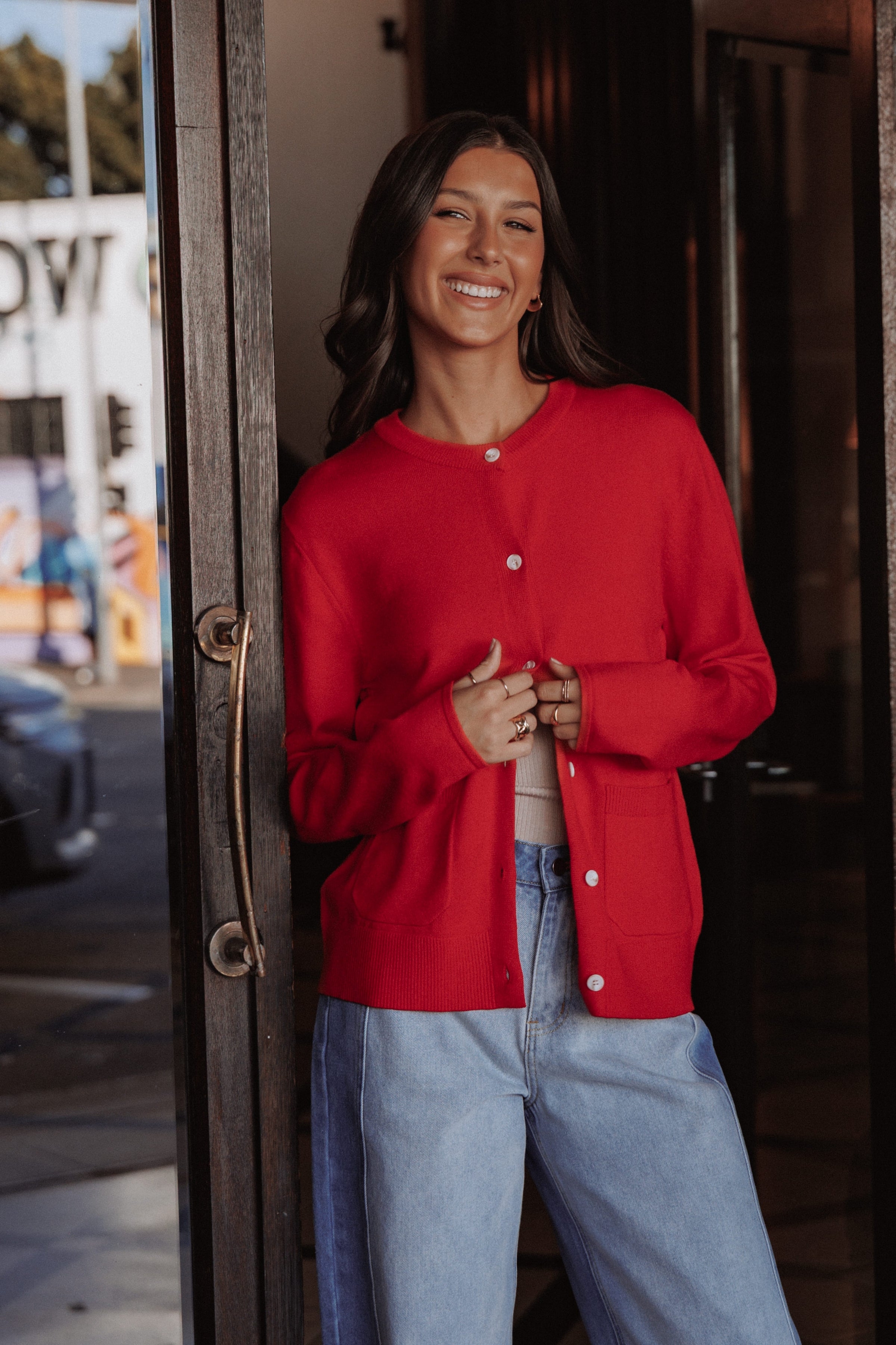 KNITWEAR Abner Cardigan - Red