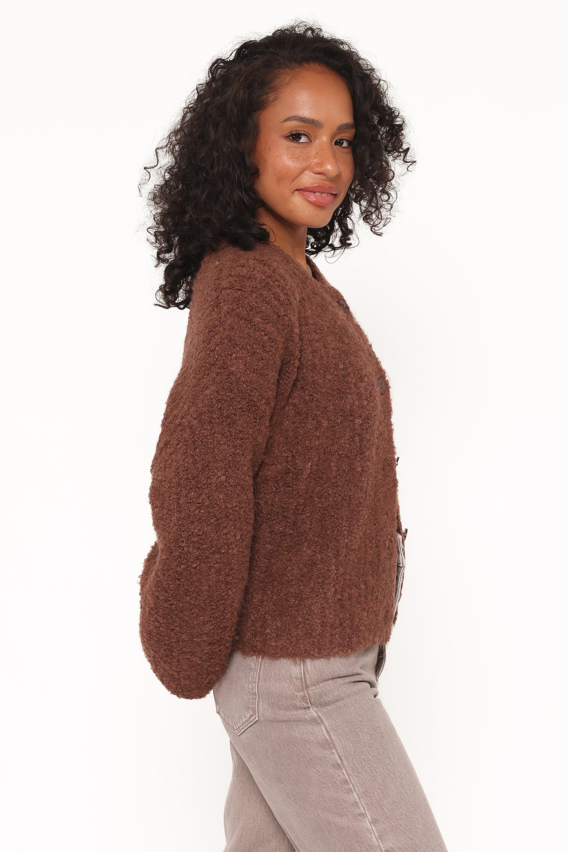 KNITWEAR Albertine Cardigan - Chocolate (HOLD FOR WK 14 THURS LAUNCH)