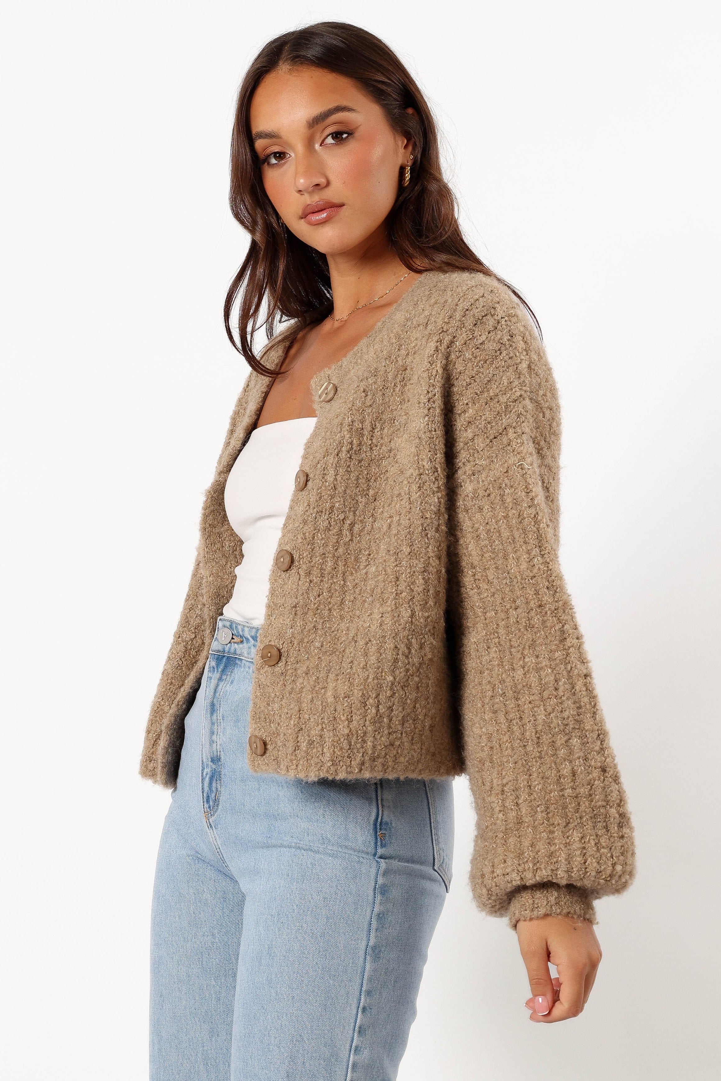 KNITWEAR Albertine Cardigan - Latte
