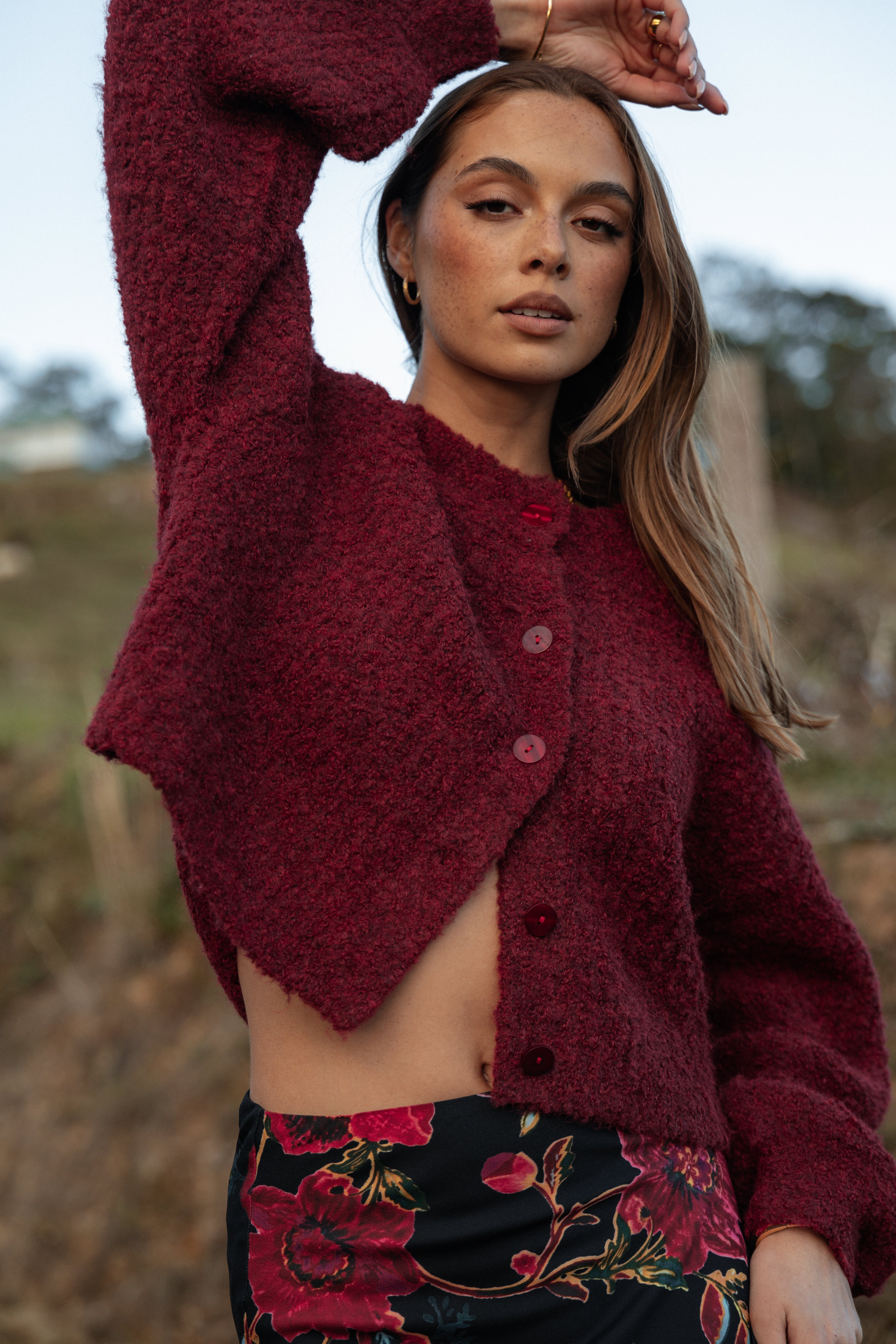 KNITWEAR Albertine Cardigan - Wine