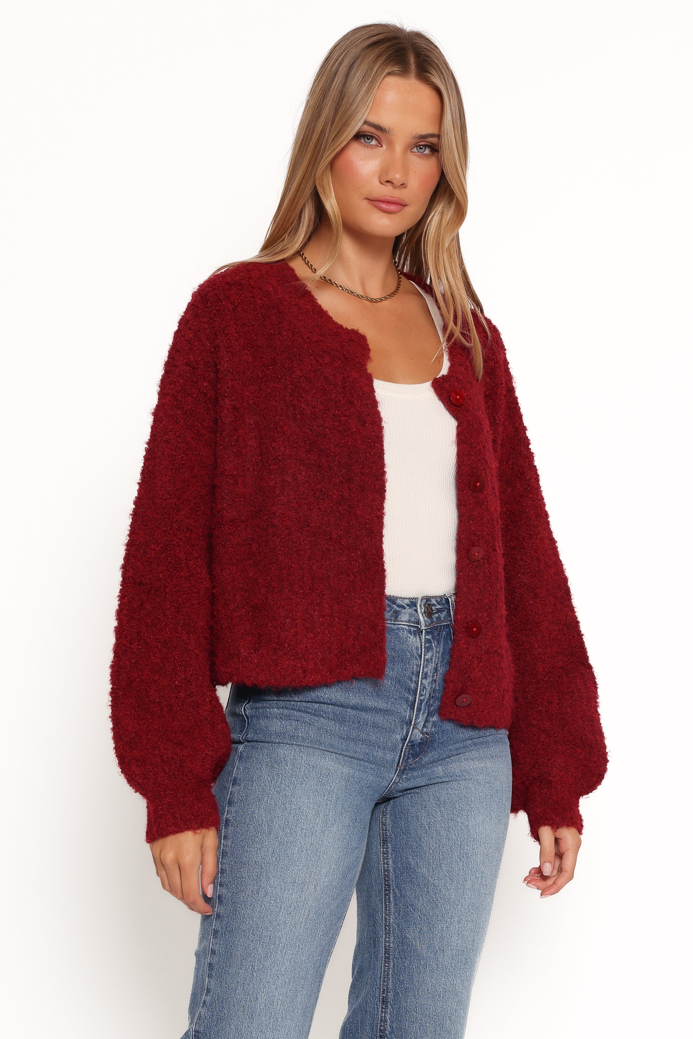 KNITWEAR Albertine Cardigan - Wine