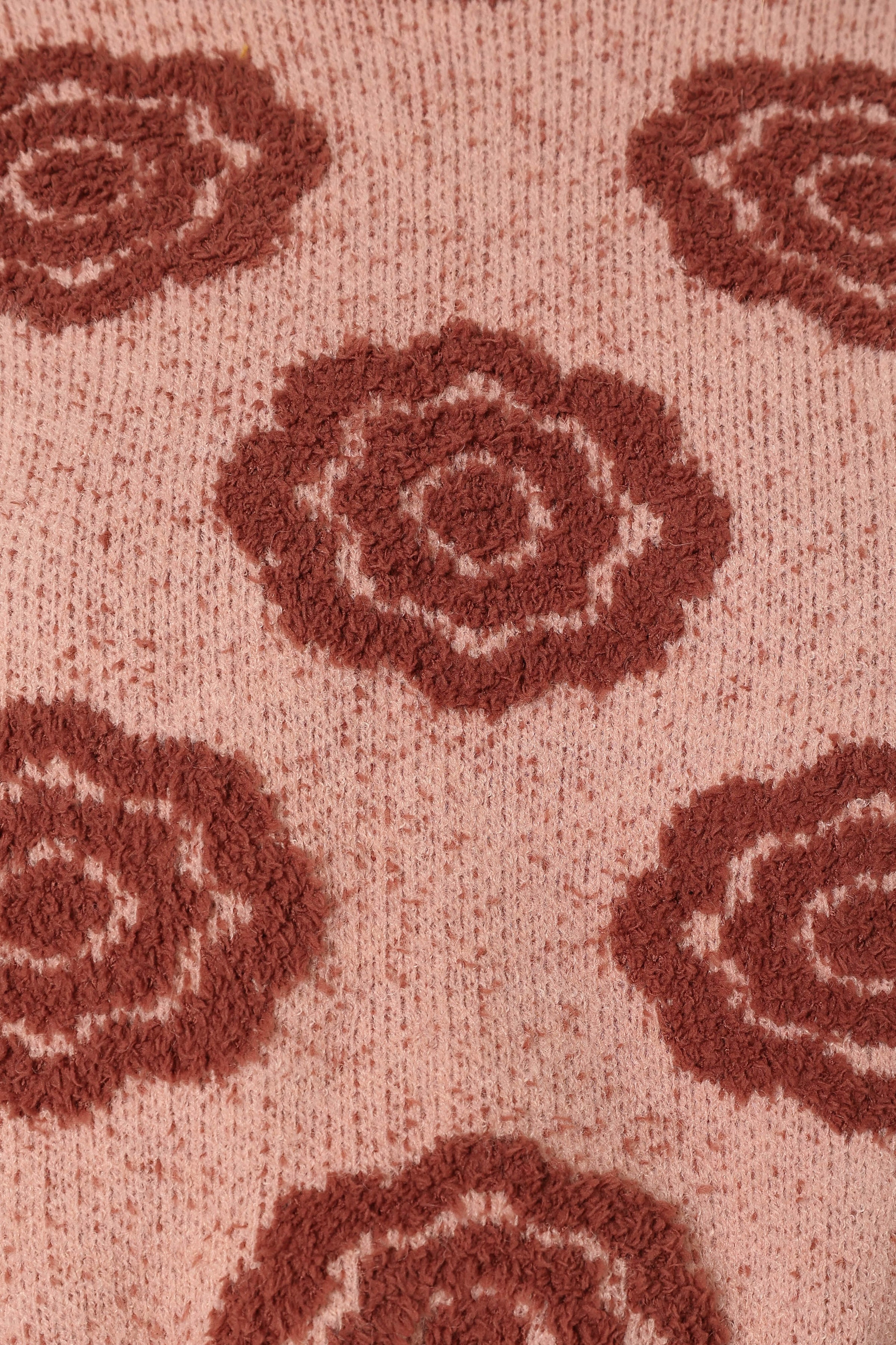KNITWEAR @Amara Crewneck Rose Detail Knit Sweater - Mauve