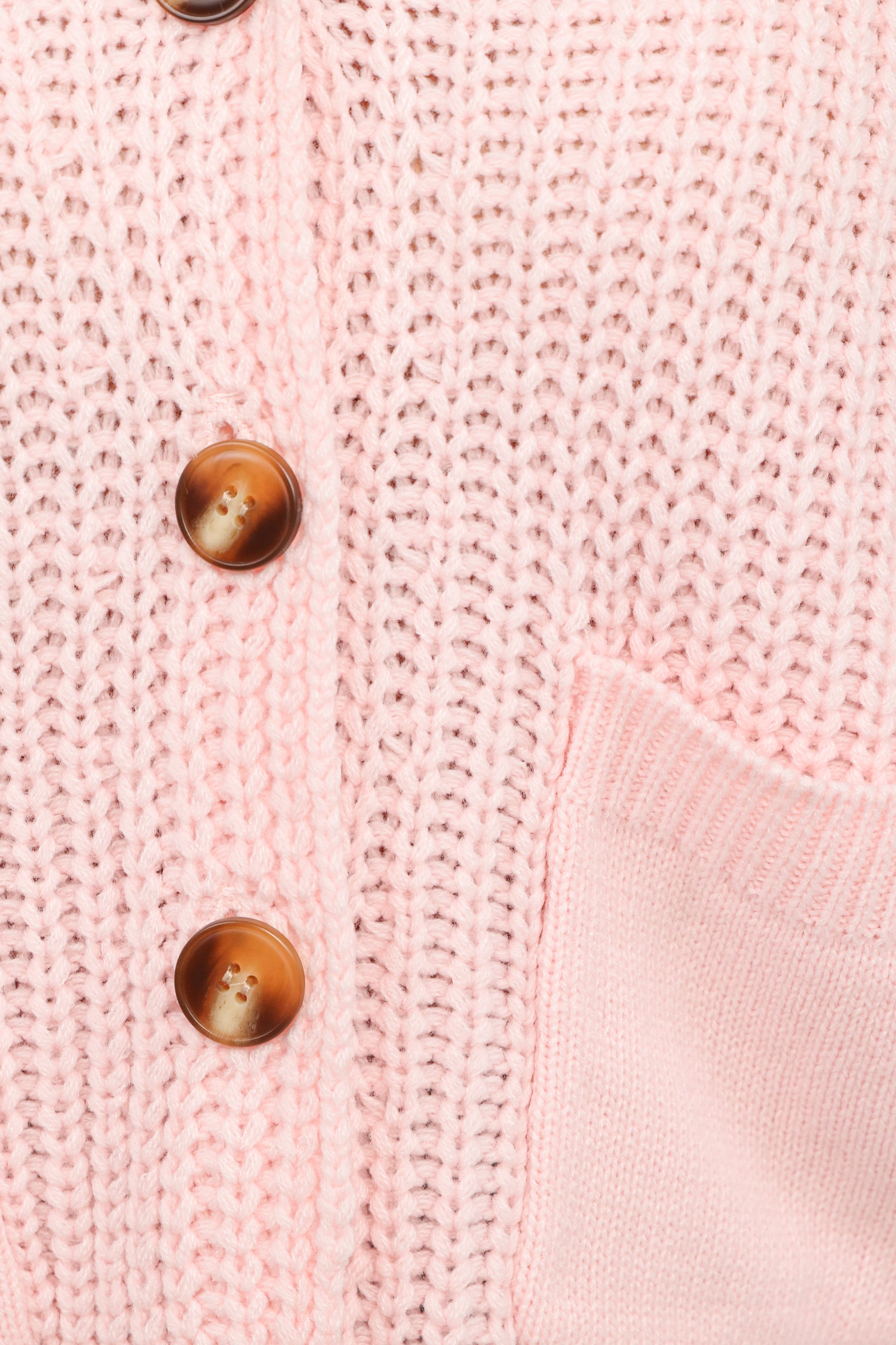 KNITWEAR Amelia Oversize Collar Button Cardigan - Pink