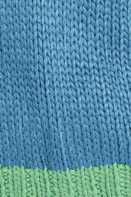 KNITWEAR Anige Contrast Trim Cardigan - Blue/Green