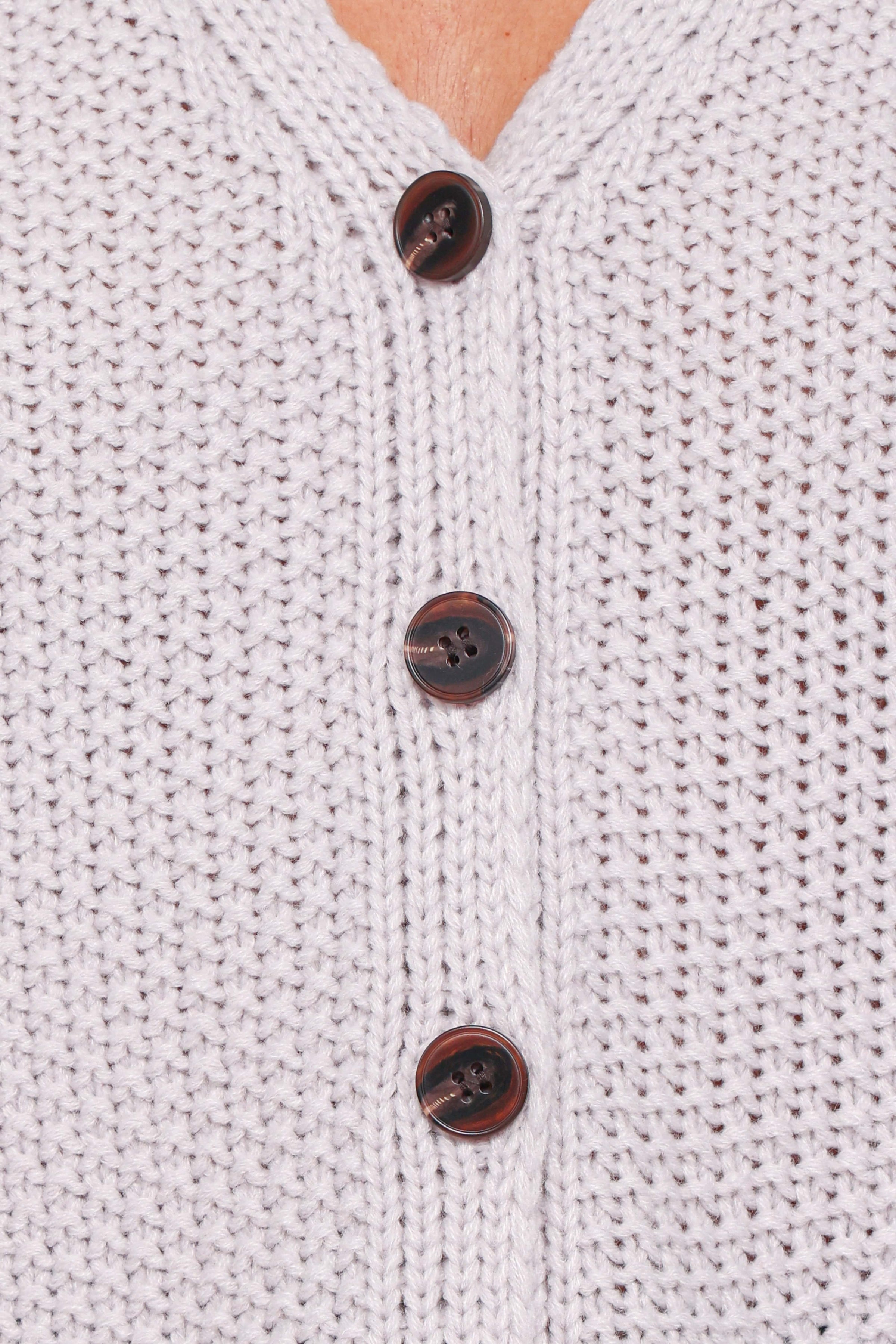 KNITWEAR Arcadia Floral Cardigan - Light Grey