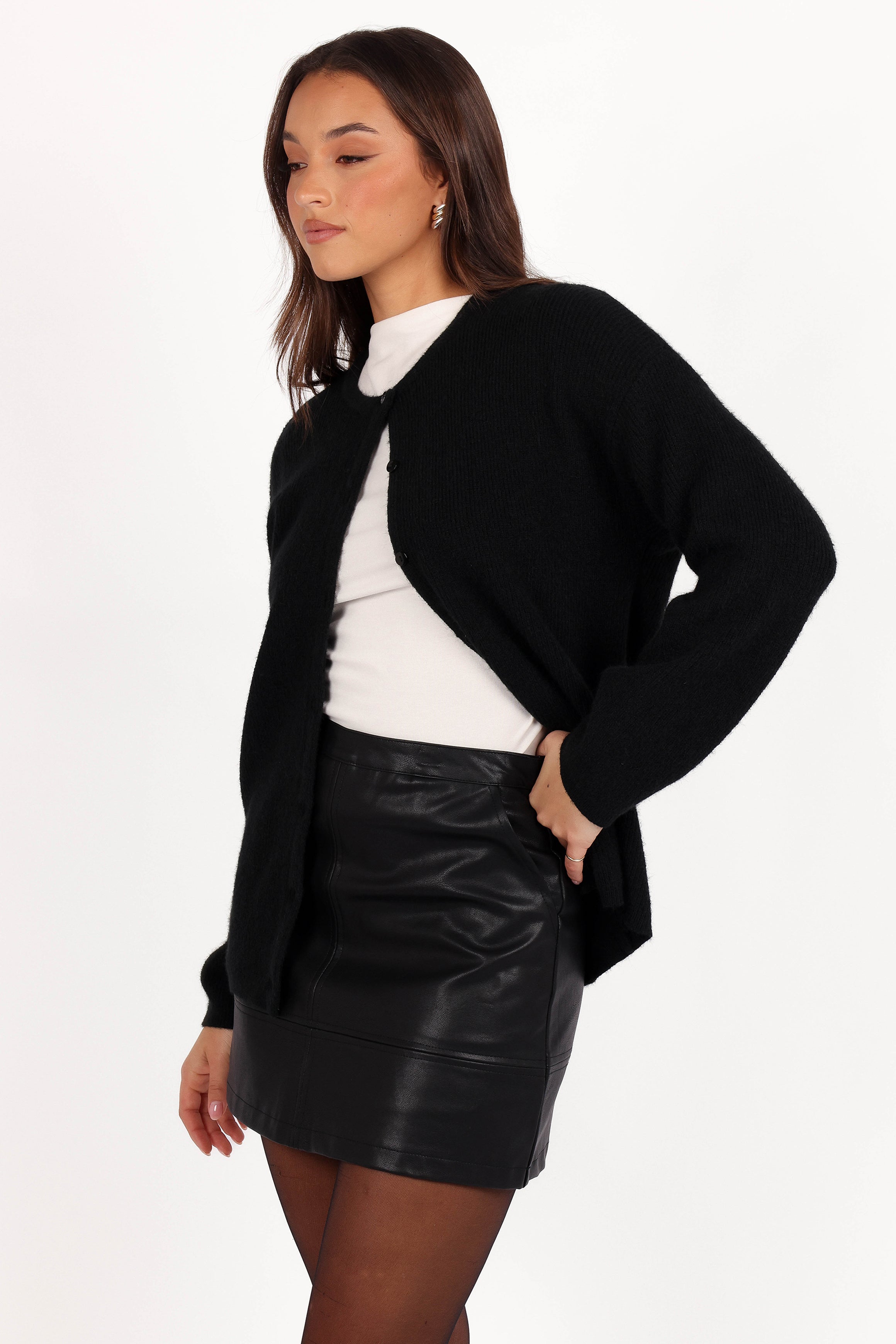 KNITWEAR Astor Classic Button Up Cardigan - Black