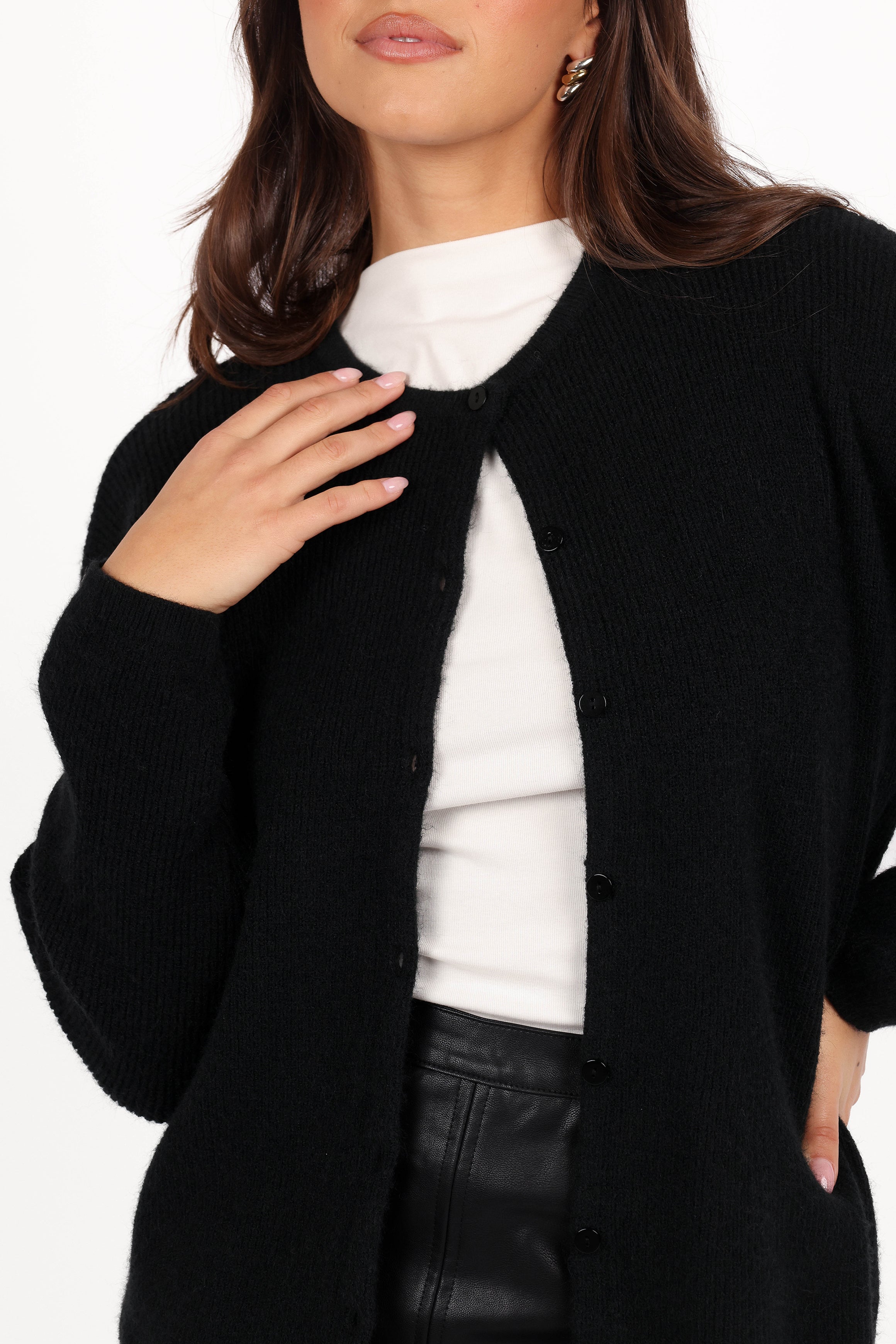 KNITWEAR Astor Classic Button Up Cardigan - Black