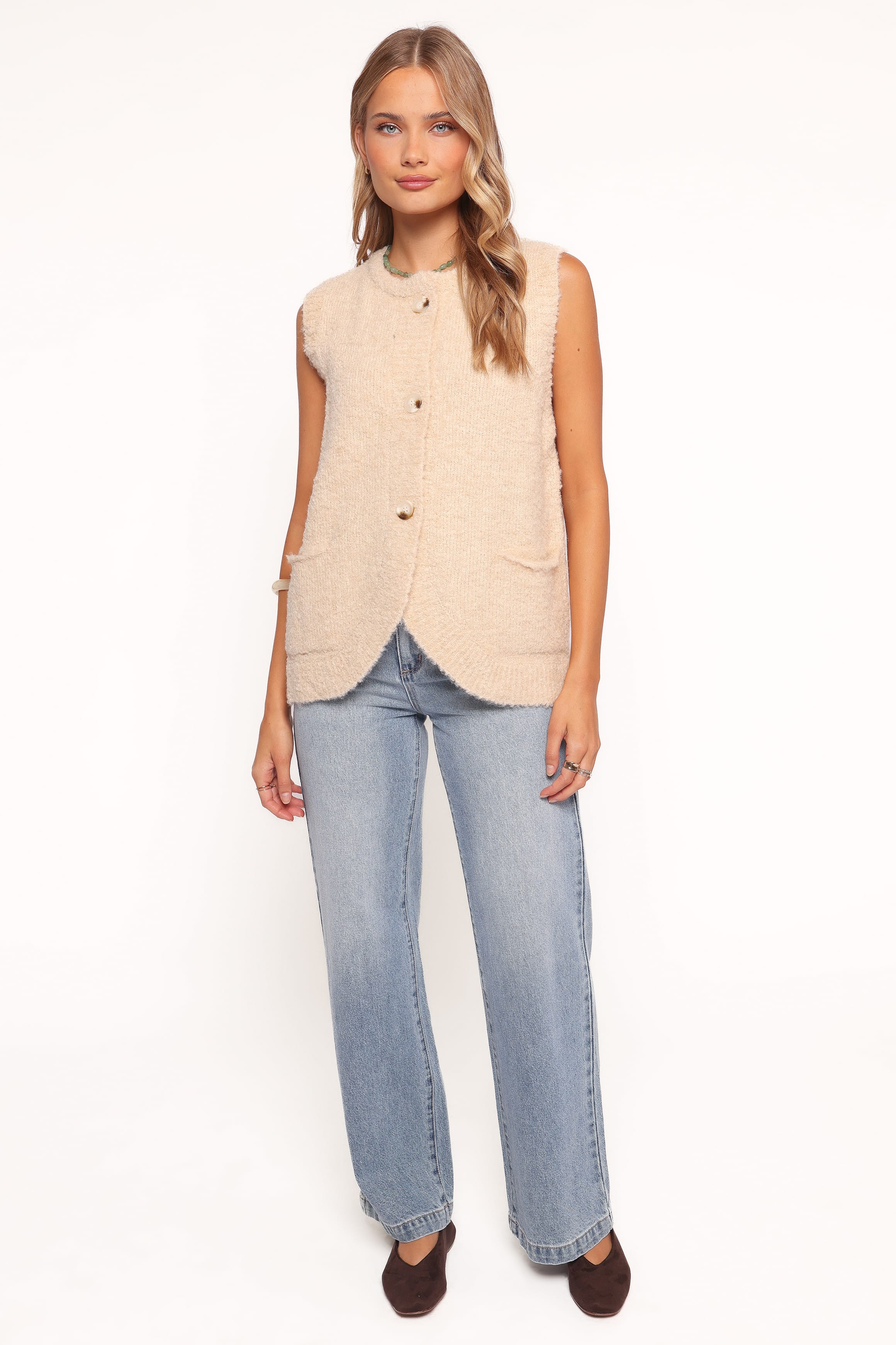 KNITWEAR Avery Knit Vest - Beige