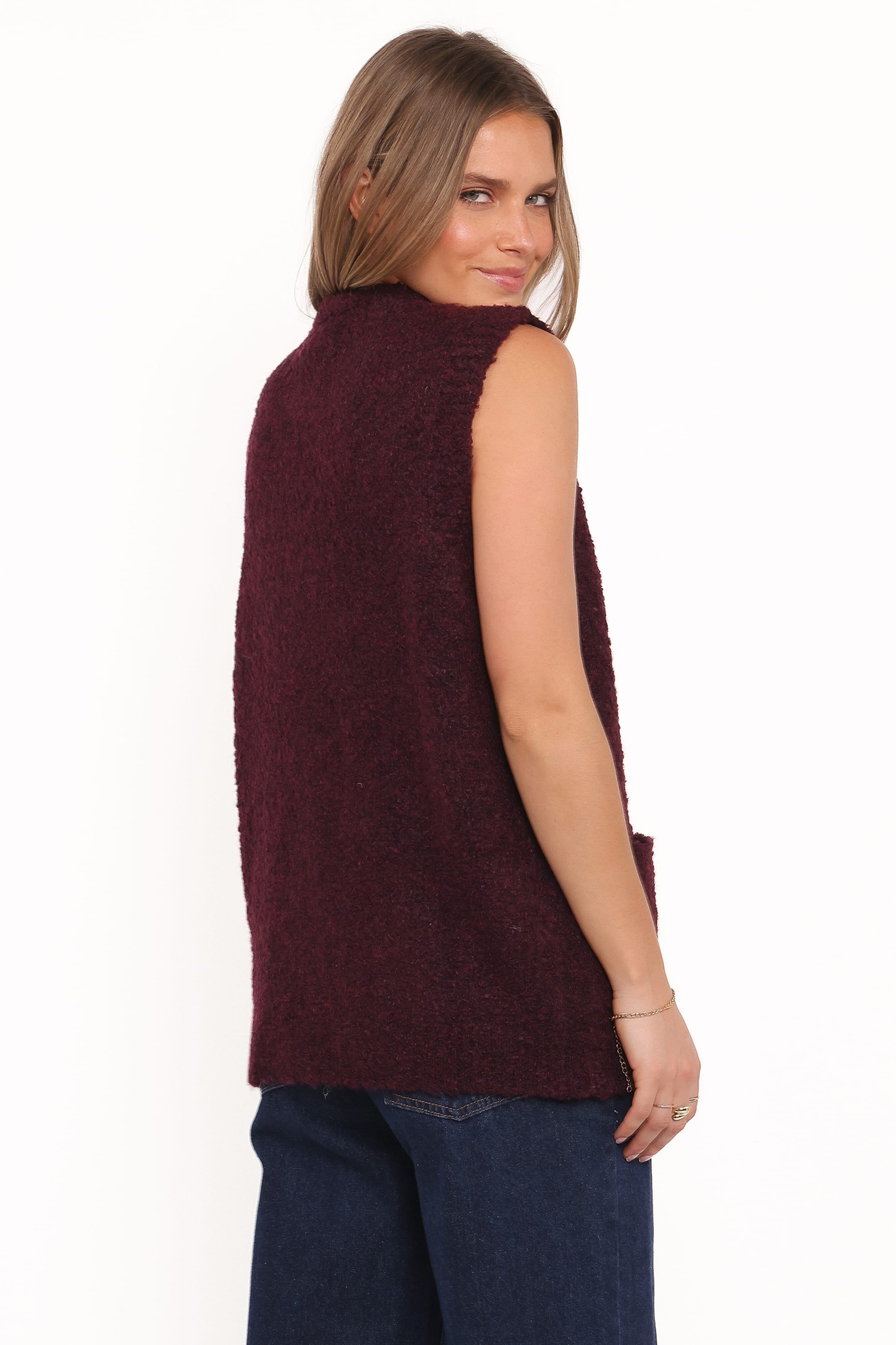 KNITWEAR Avery Knit Vest - Wine