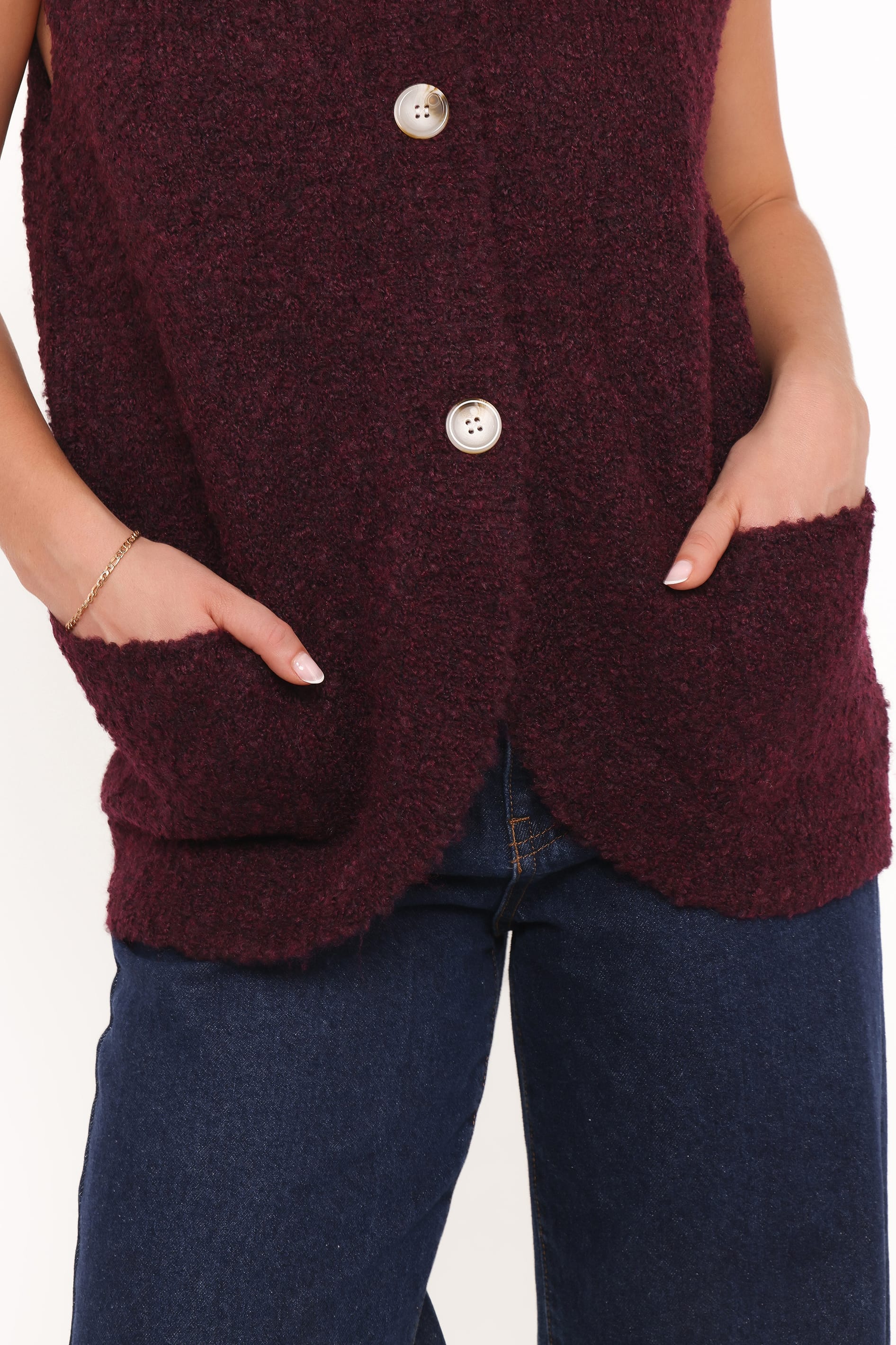 KNITWEAR Avery Knit Vest - Wine