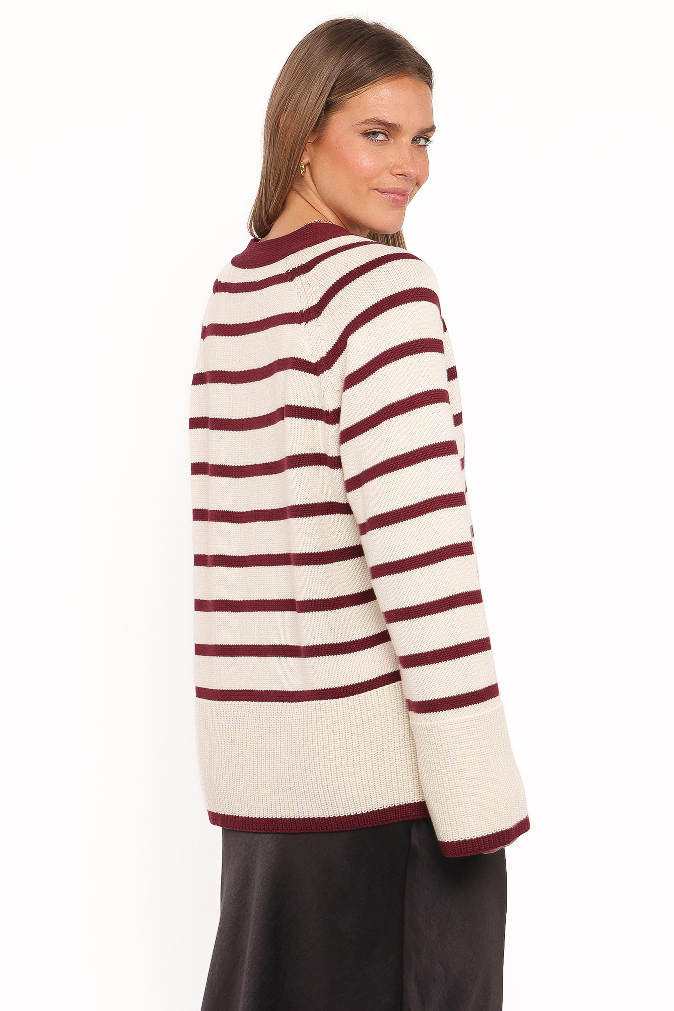 KNITWEAR Aydee Cardigan - Cherry Stripe