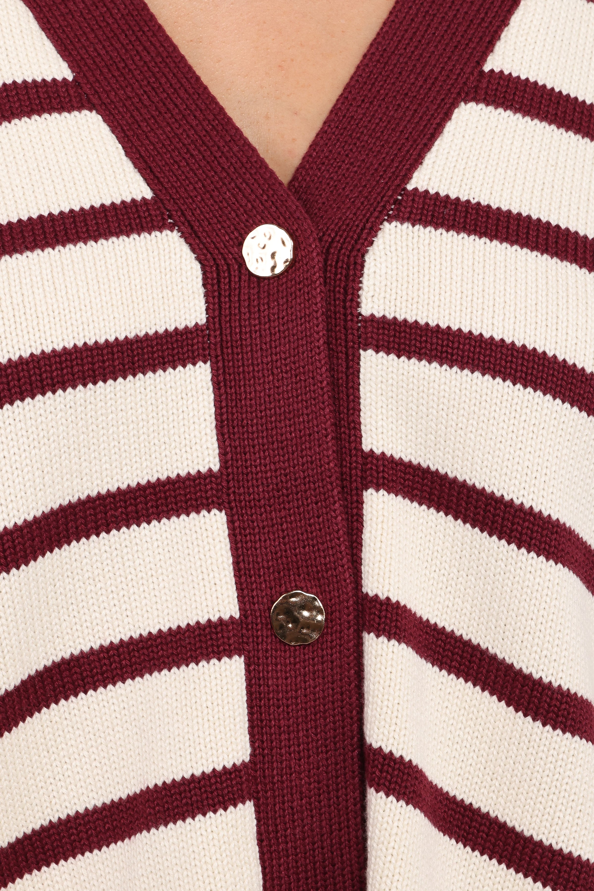 KNITWEAR Aydee Cardigan - Cherry Stripe