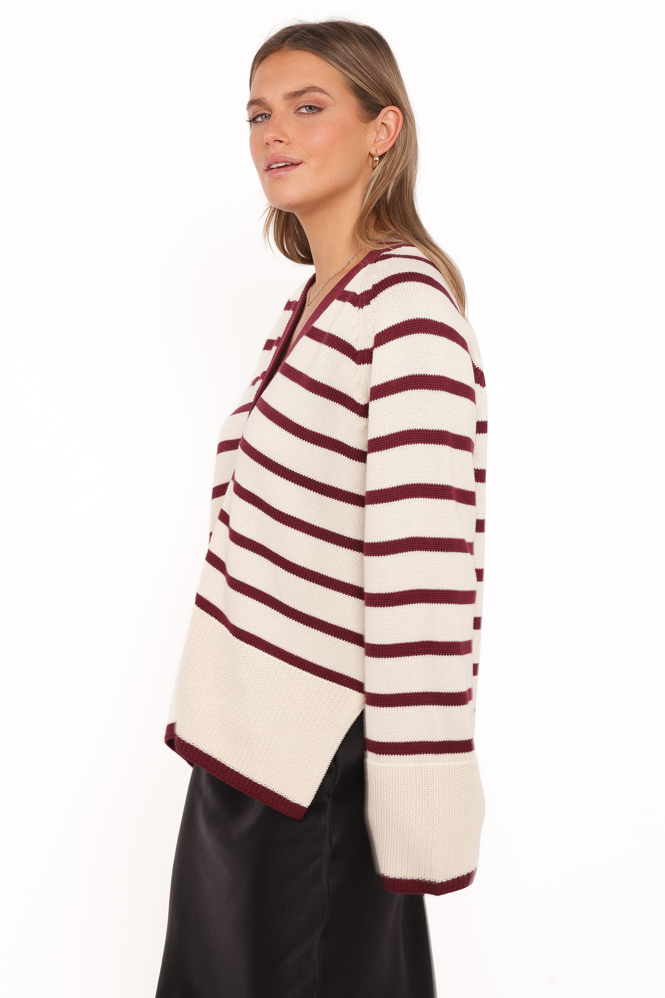 KNITWEAR Aydee Cardigan - Cherry Stripe