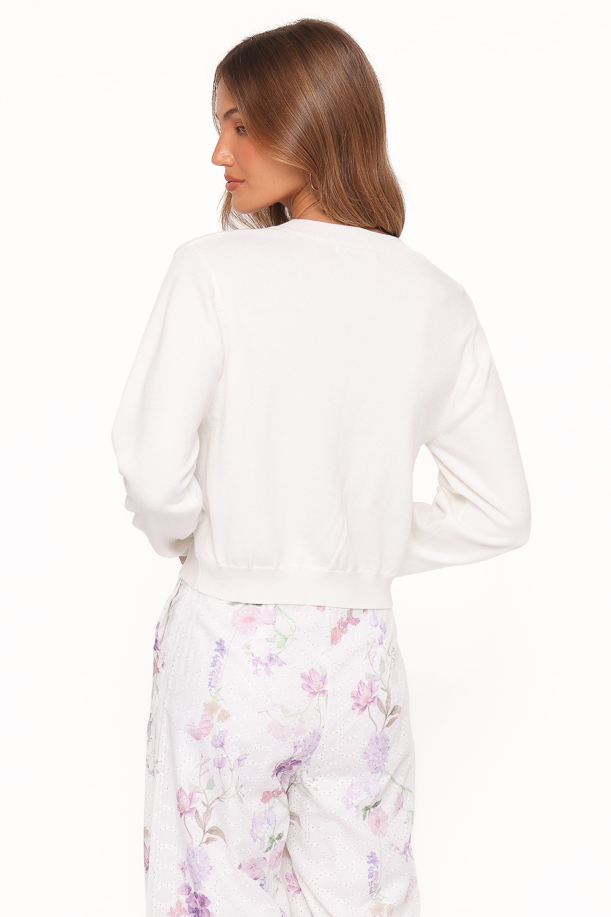 KNITWEAR Baylie Pointelle Cardigan - White