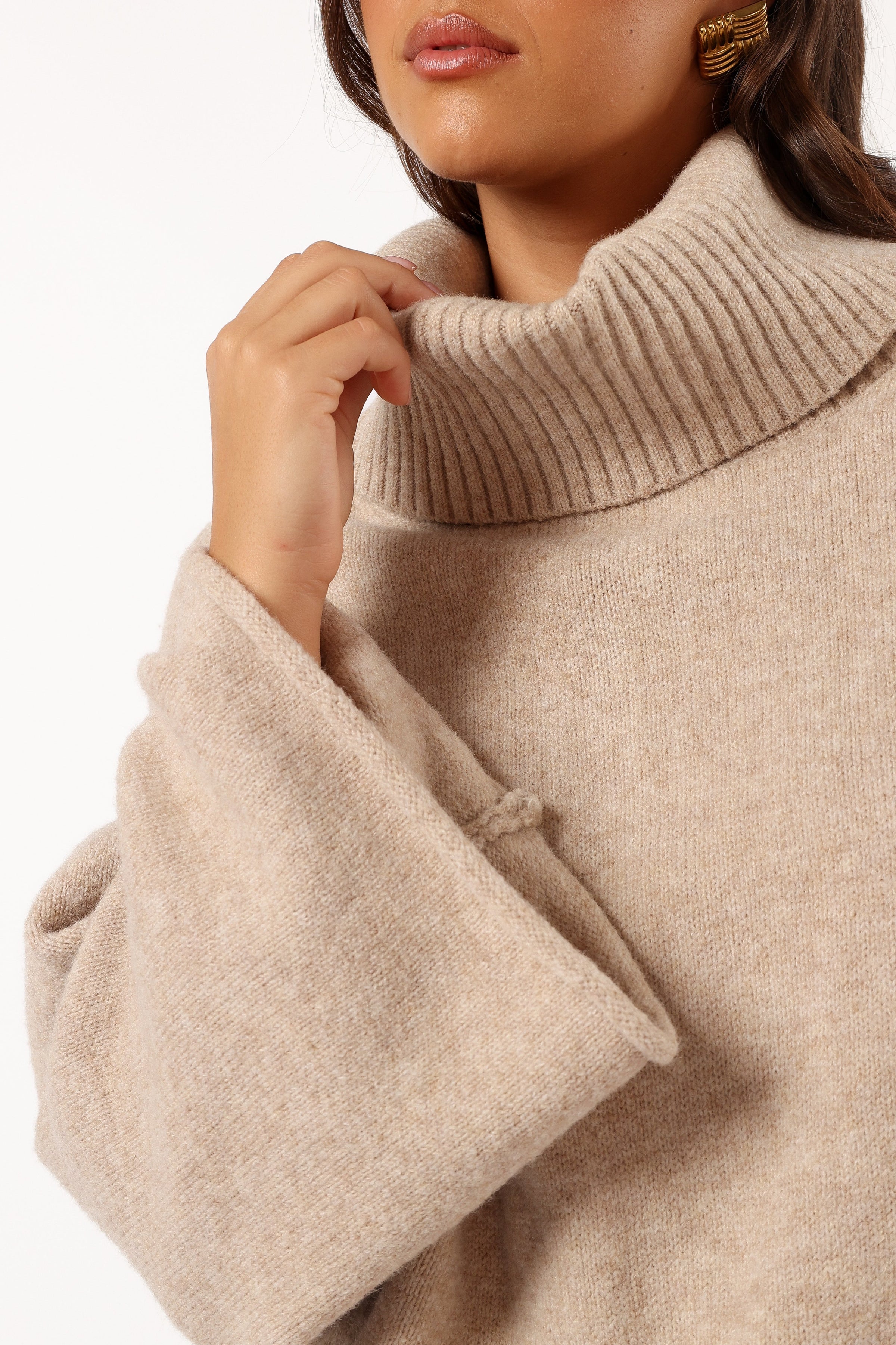 KNITWEAR Bindy Cowlneck Knit Sweater - Oatmeal