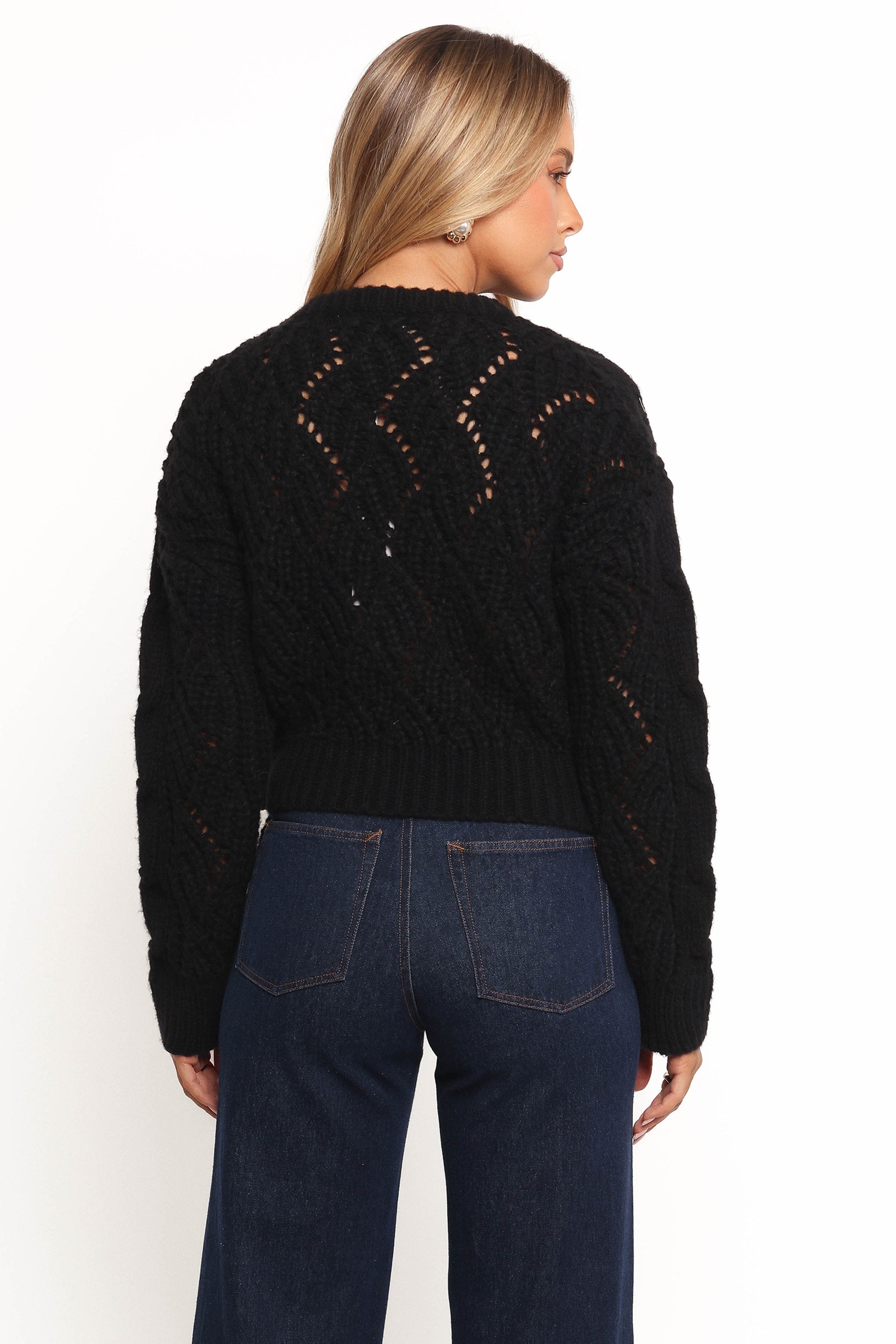 KNITWEAR Birdie Tie Side Knit Sweater - Black