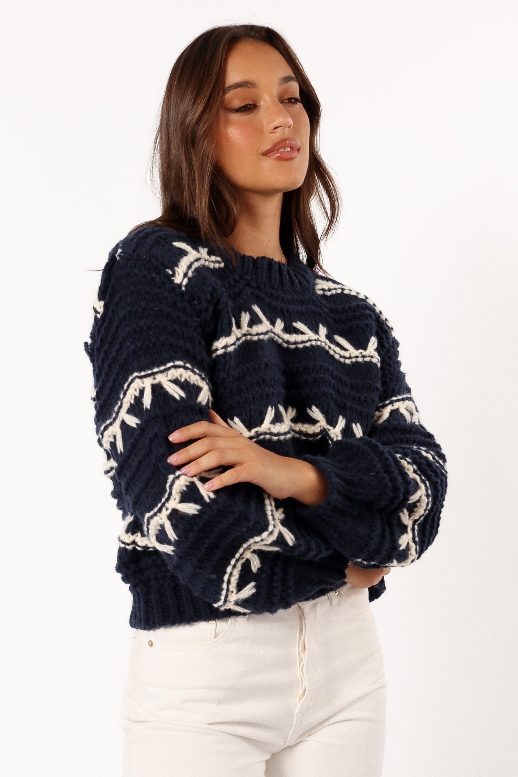 KNITWEAR @Bryony Knit Sweater - Navy