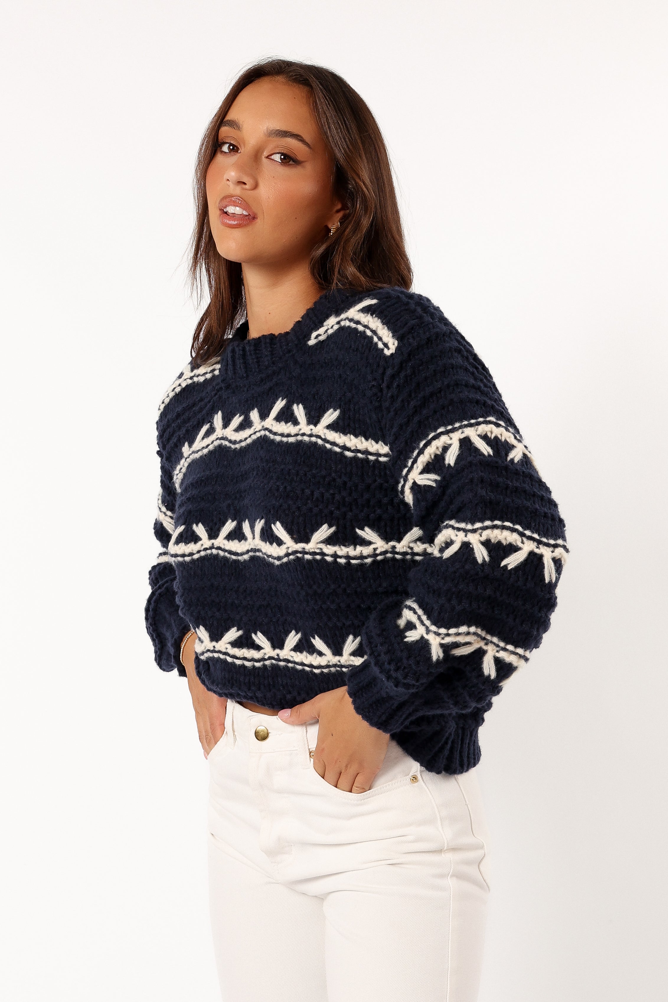 KNITWEAR @Bryony Knit Sweater - Navy