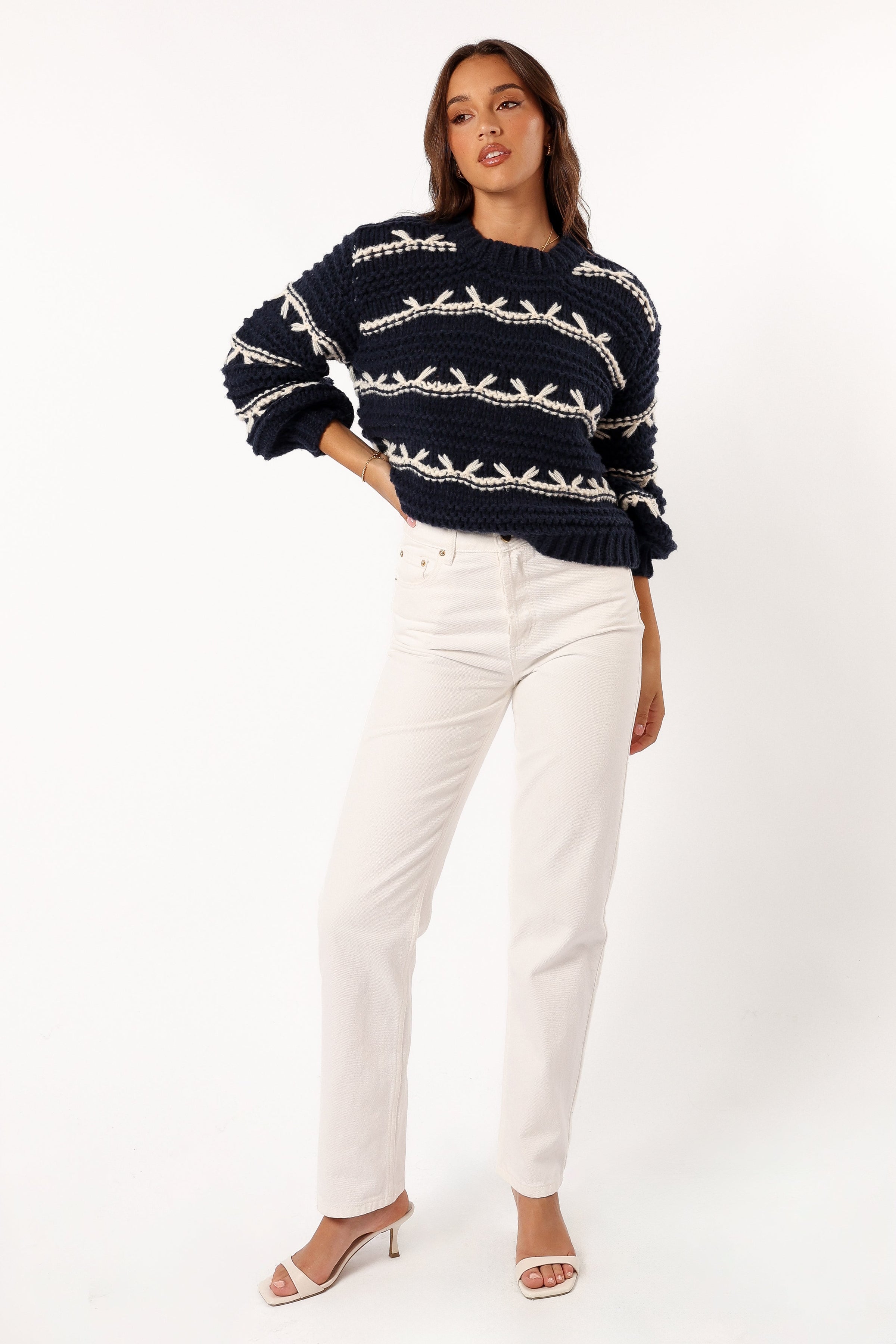 KNITWEAR @Bryony Knit Sweater - Navy
