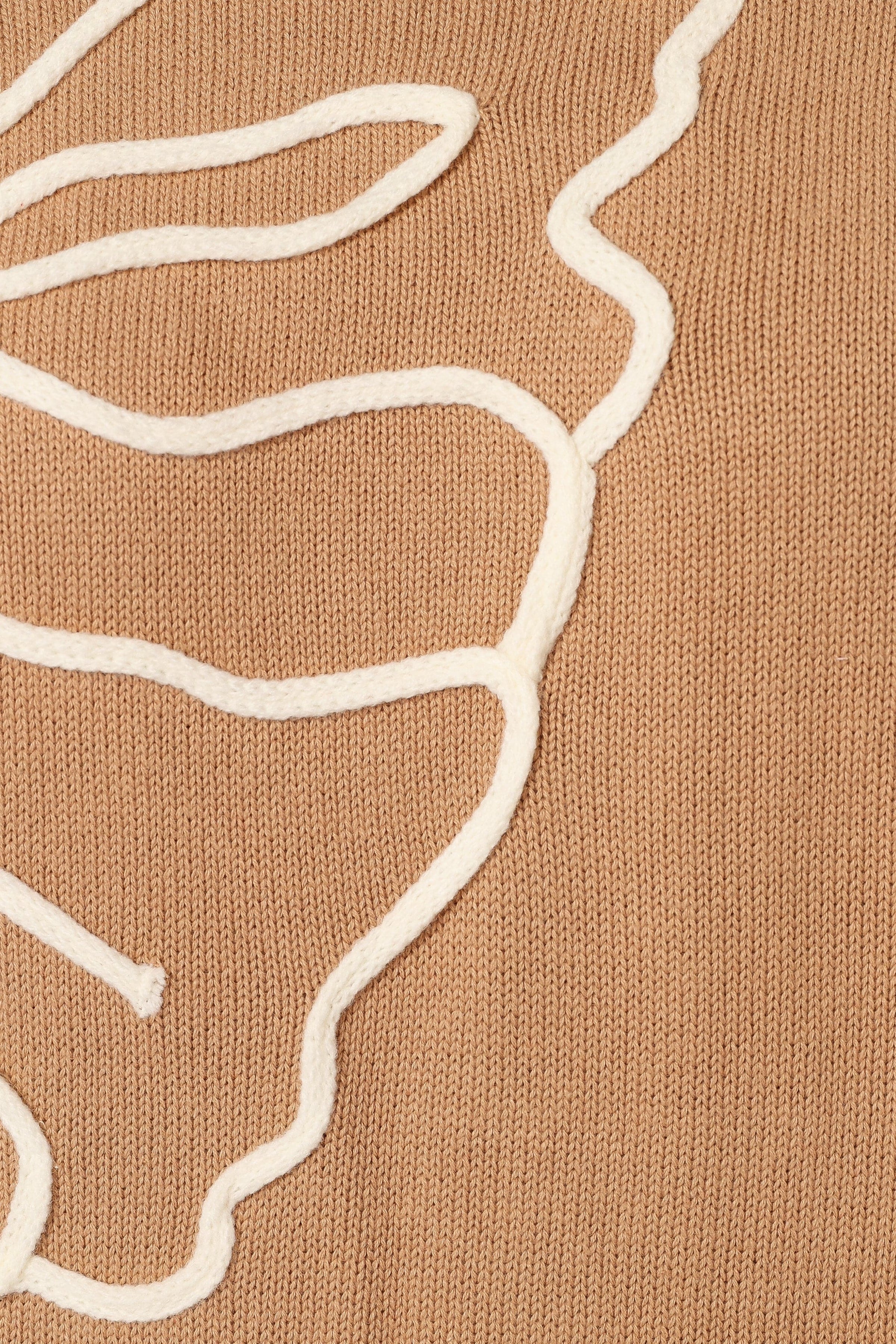KNITWEAR Carmello Flower Knit Sweater - Mocha