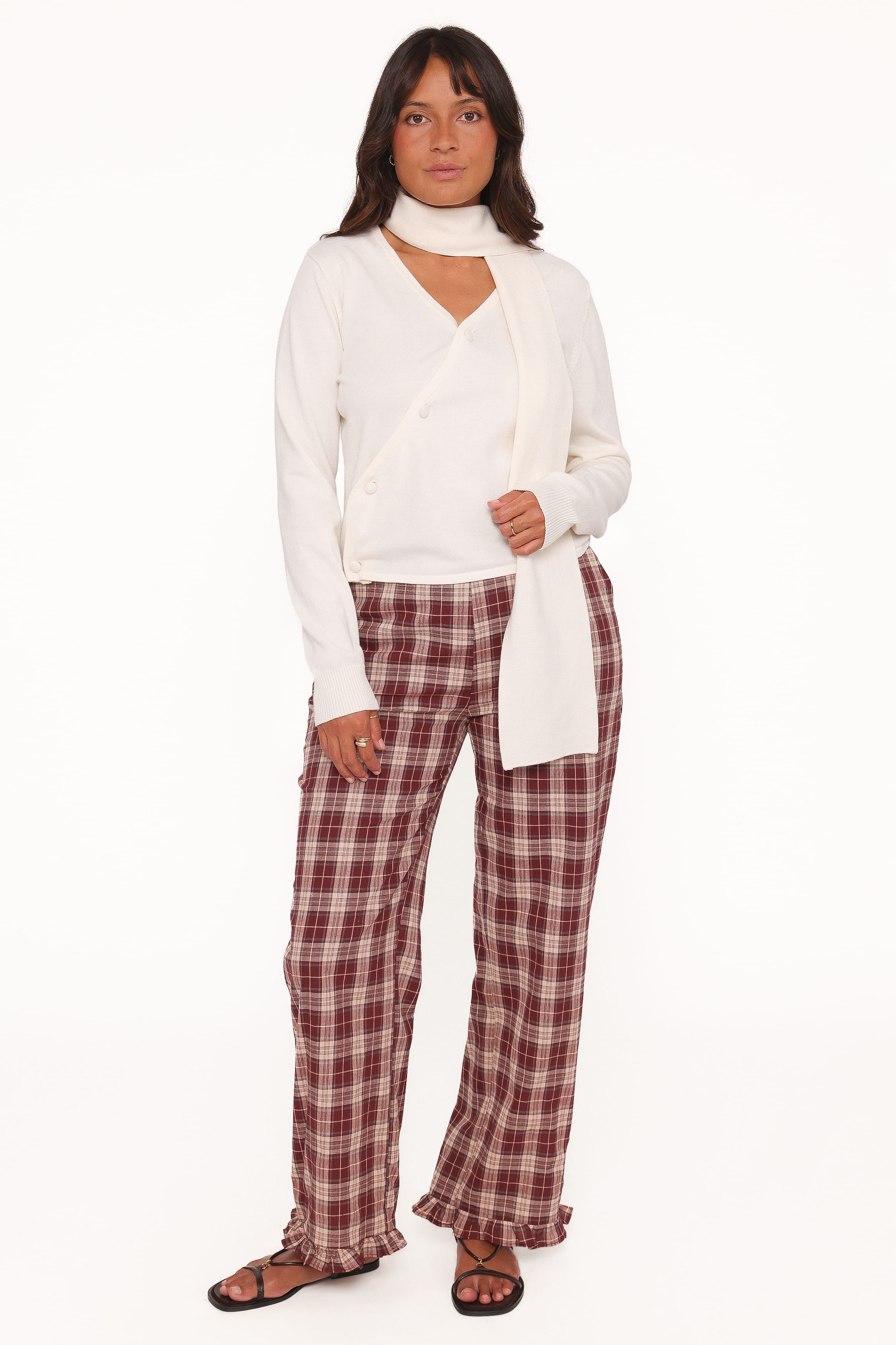 KNITWEAR Cassinda Scarf Cardigan - Cream