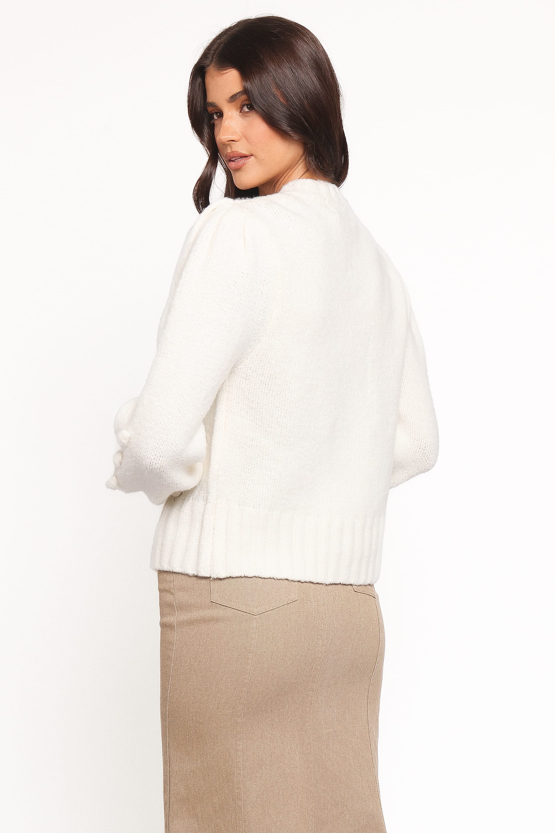 KNITWEAR Cleo Floral Cardigan - Cream