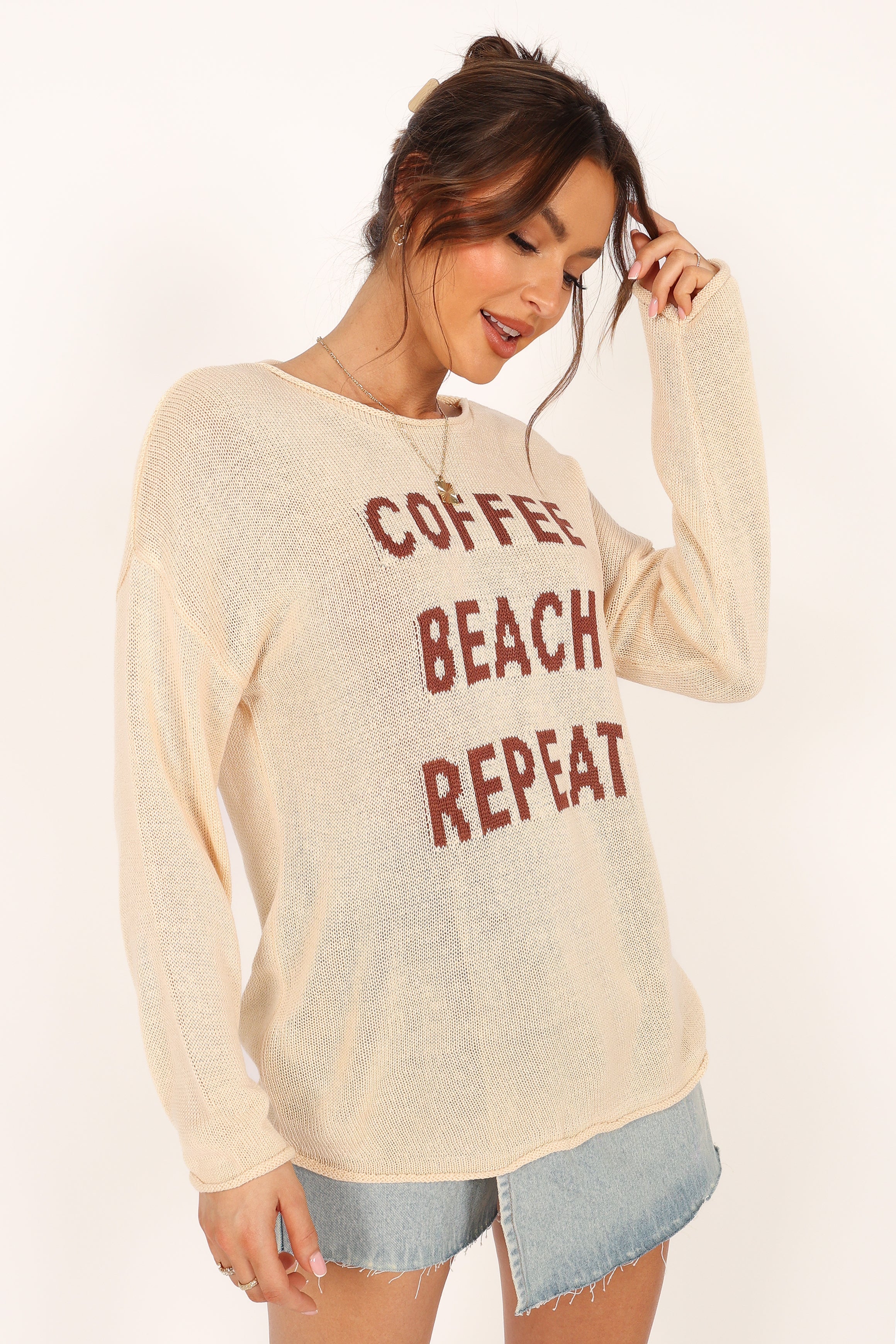 KNITWEAR @Coffee Beach Knit Sweater - Cream