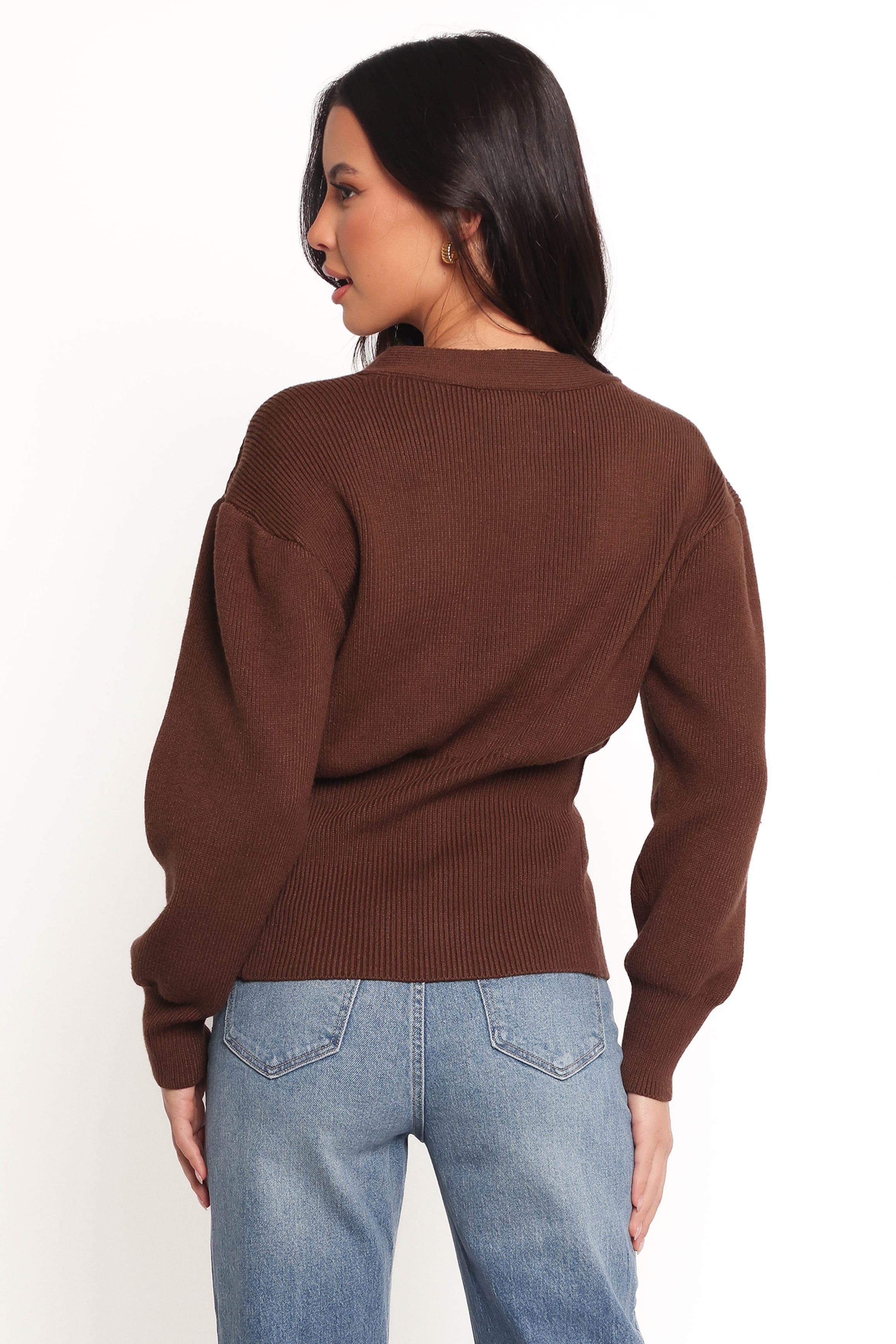 KNITWEAR Cyrelle Single Button Cardigan - Brown