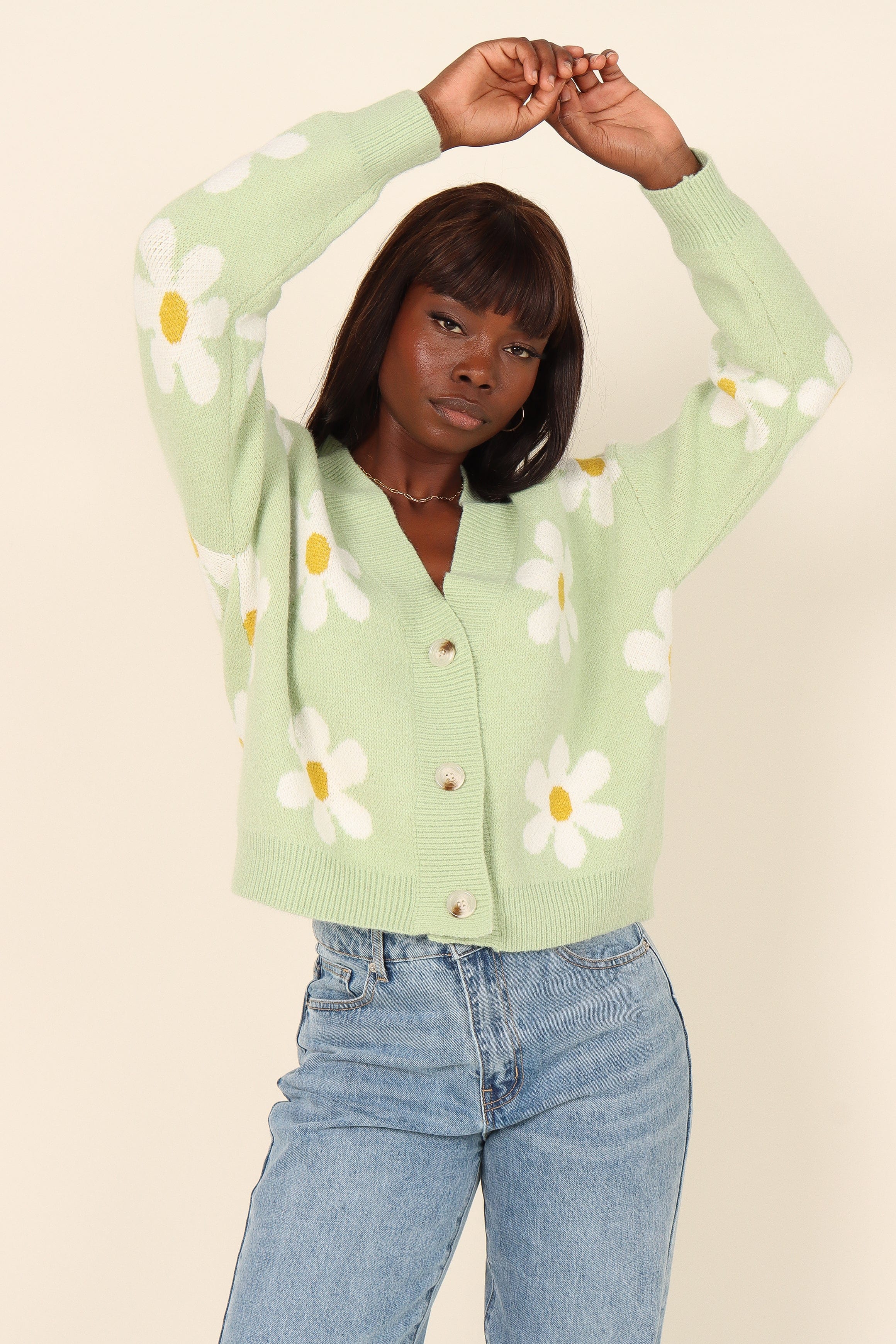 KNITWEAR Daisy Cardigan - Green