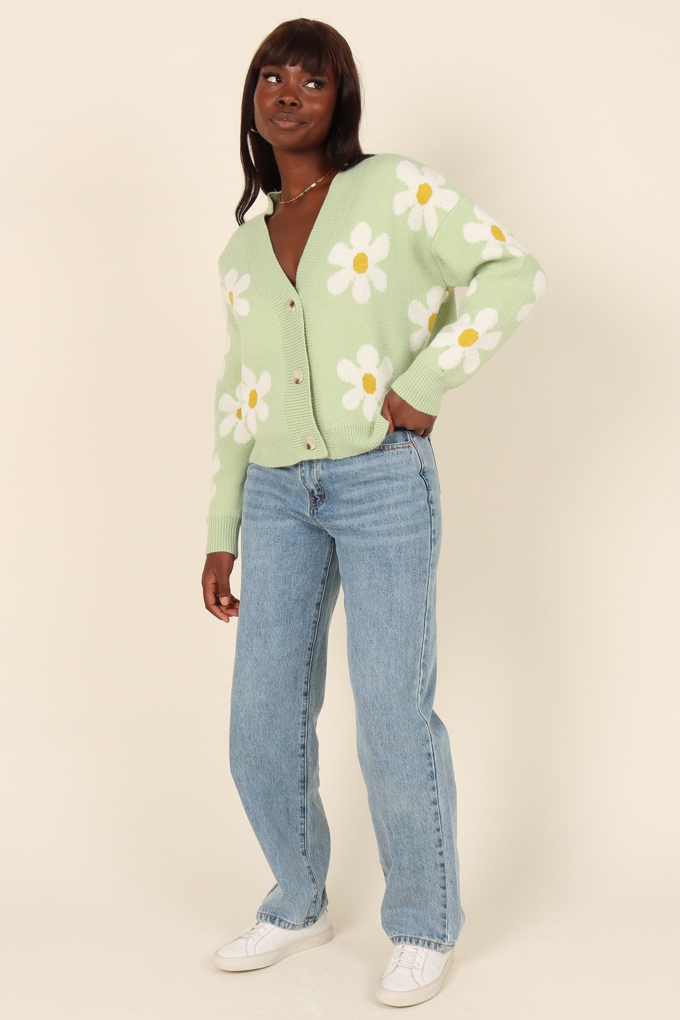 KNITWEAR Daisy Cardigan - Green