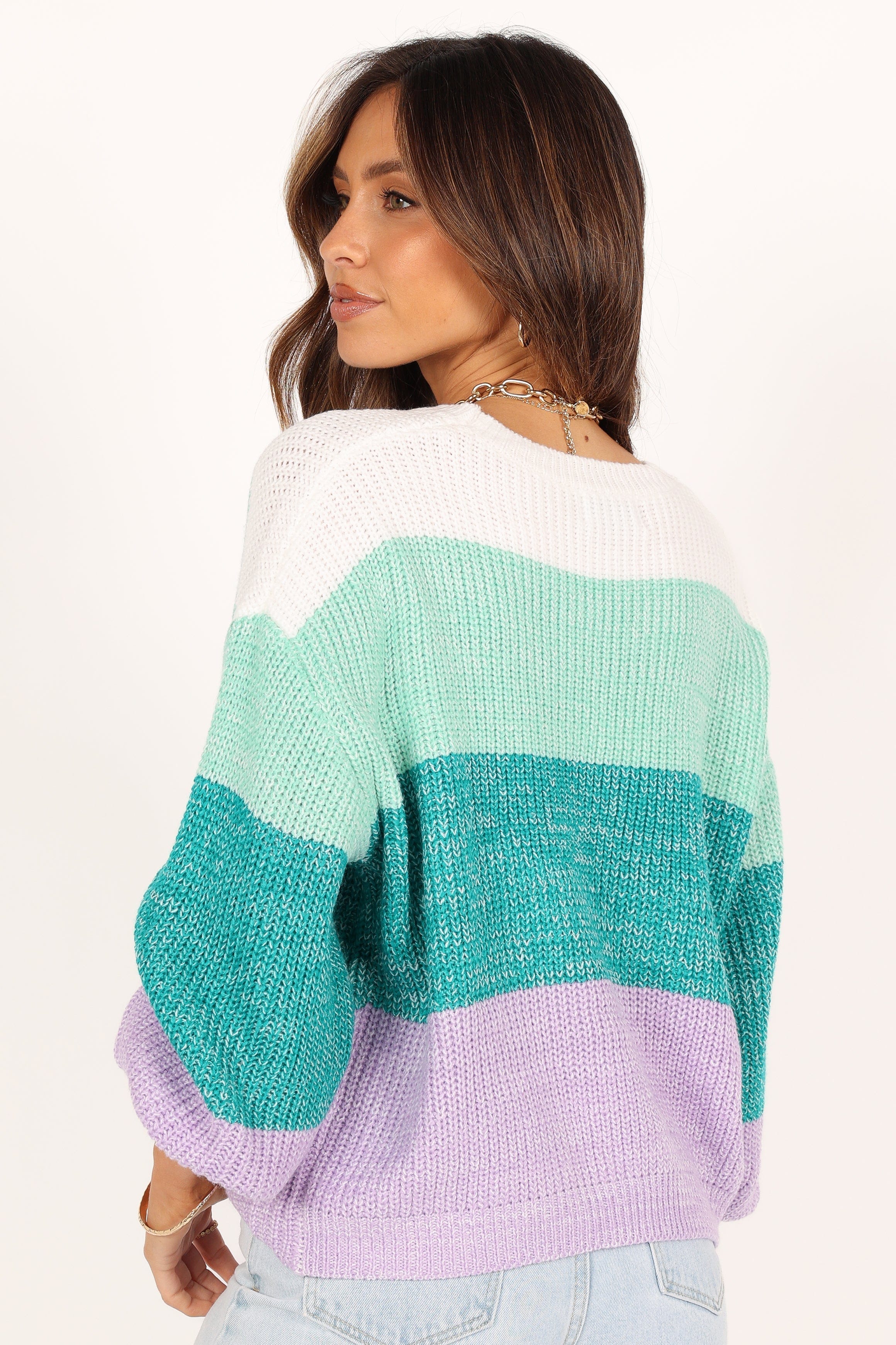 KNITWEAR Danielle Knit Sweater - Lilac Stripe