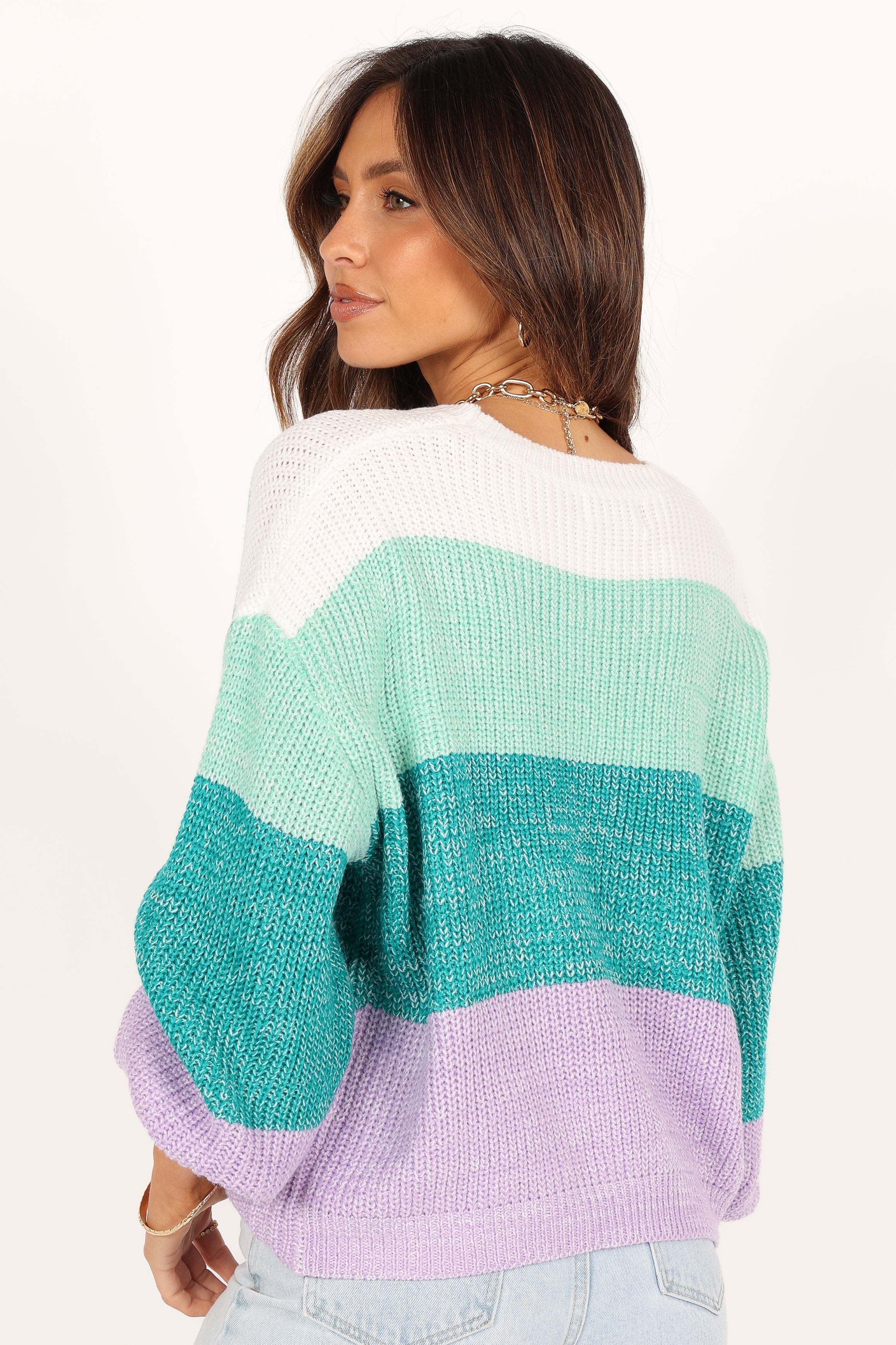 KNITWEAR @Danielle Knit Sweater - Lilac Stripe