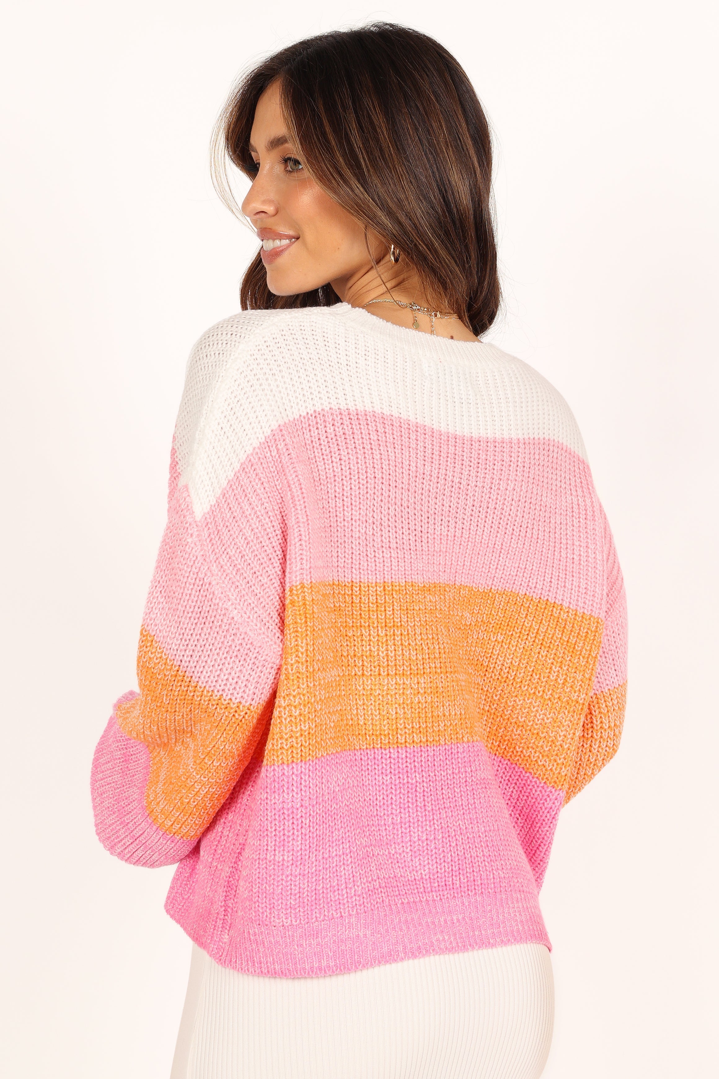KNITWEAR Danielle Knit Sweater - Pink Stripe