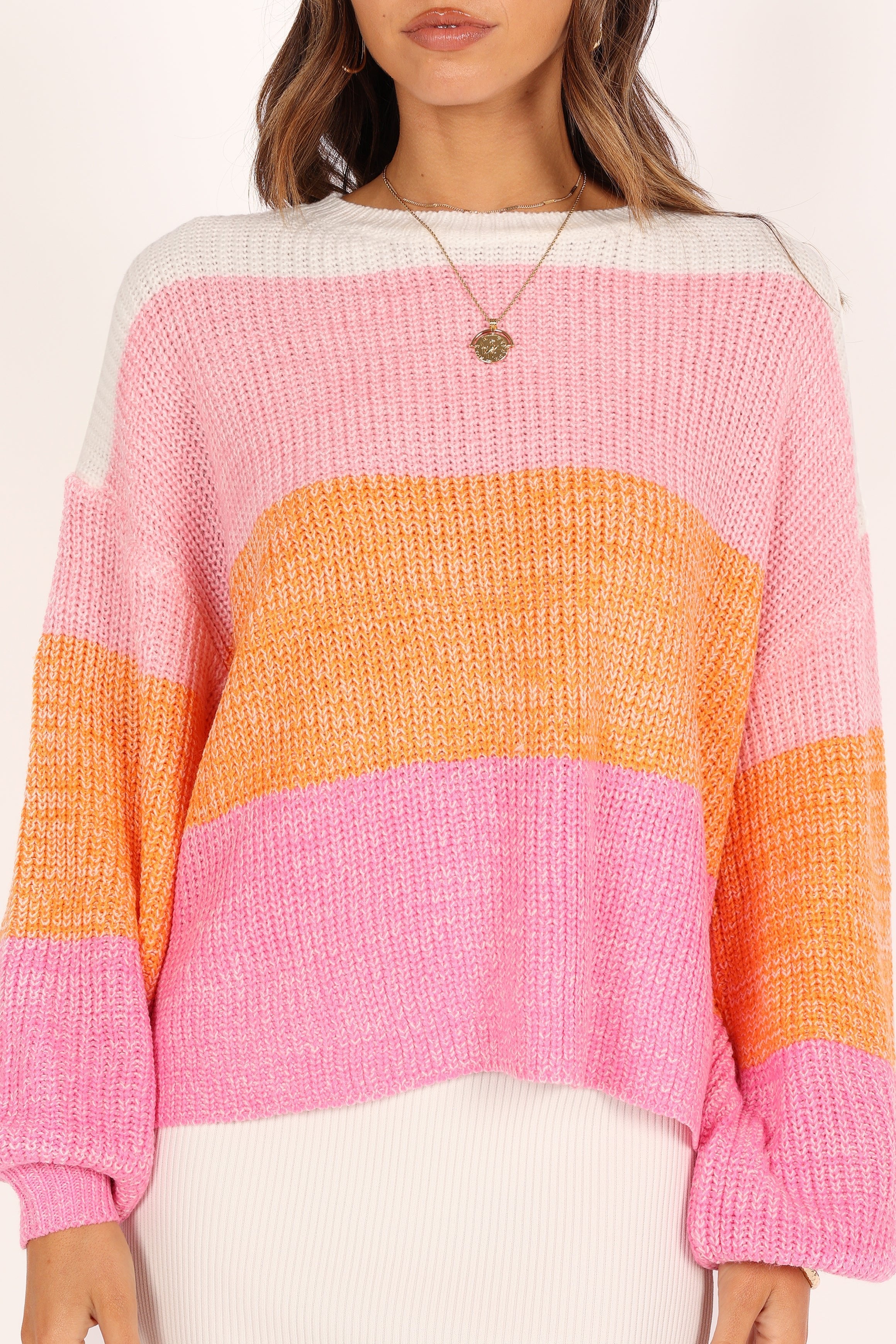 KNITWEAR Danielle Knit Sweater - Pink Stripe