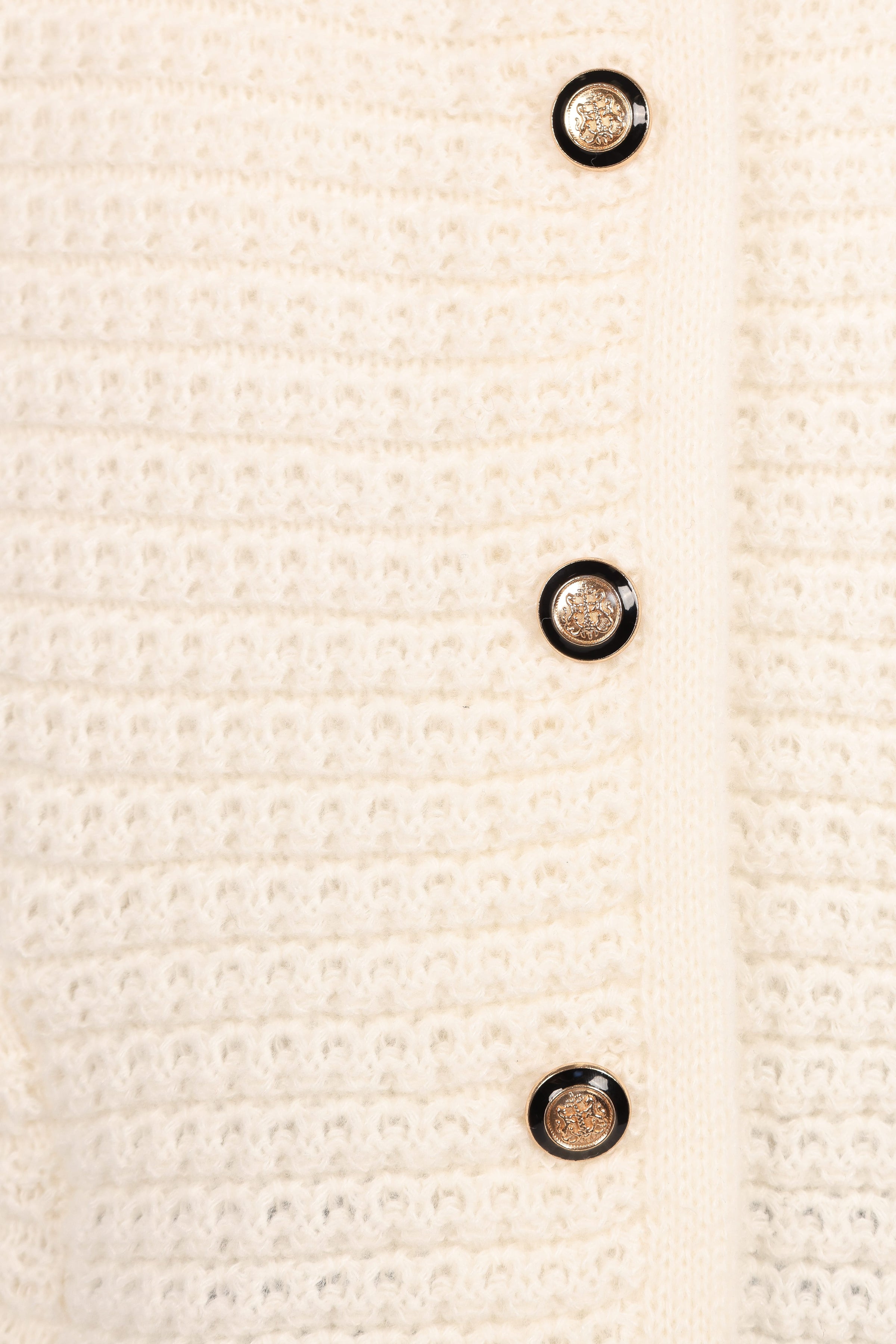 KNITWEAR Decket Button Front Cardigan - White