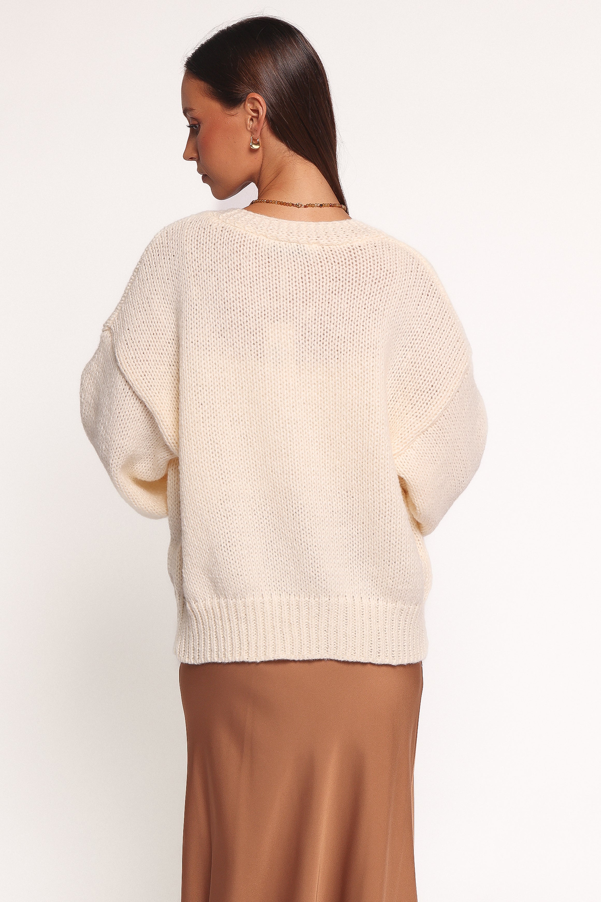 KNITWEAR Doralee Rose Cardigan - Cream