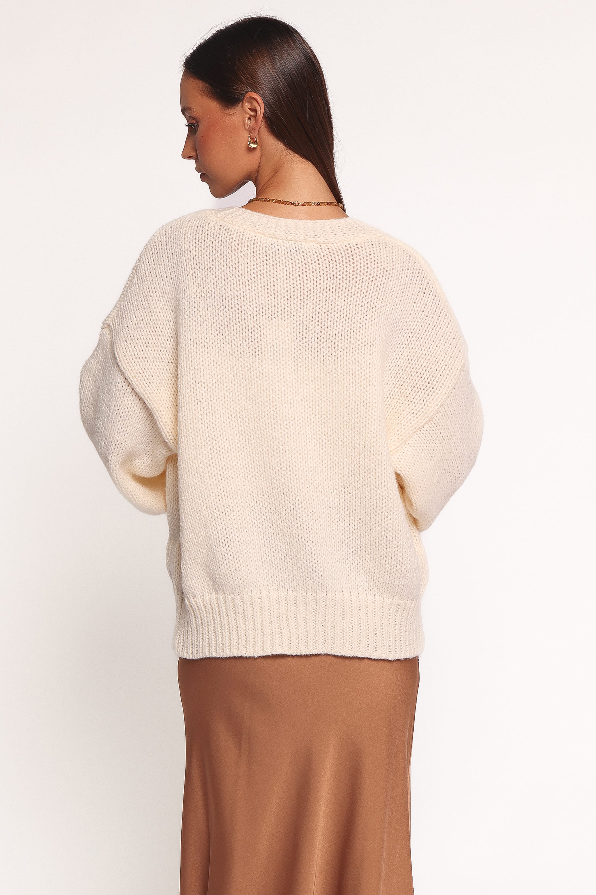 KNITWEAR Doralee Rose Cardigan - Cream