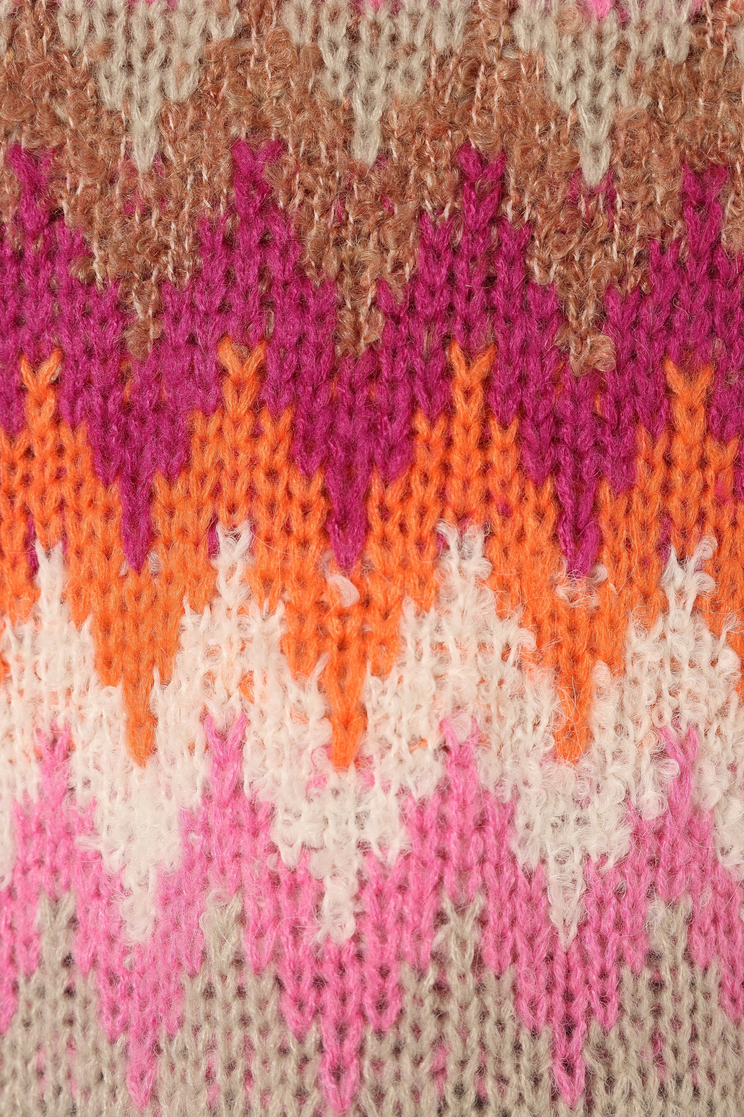KNITWEAR @Emerson Fairisle Knit Sweater - Orange/Pink