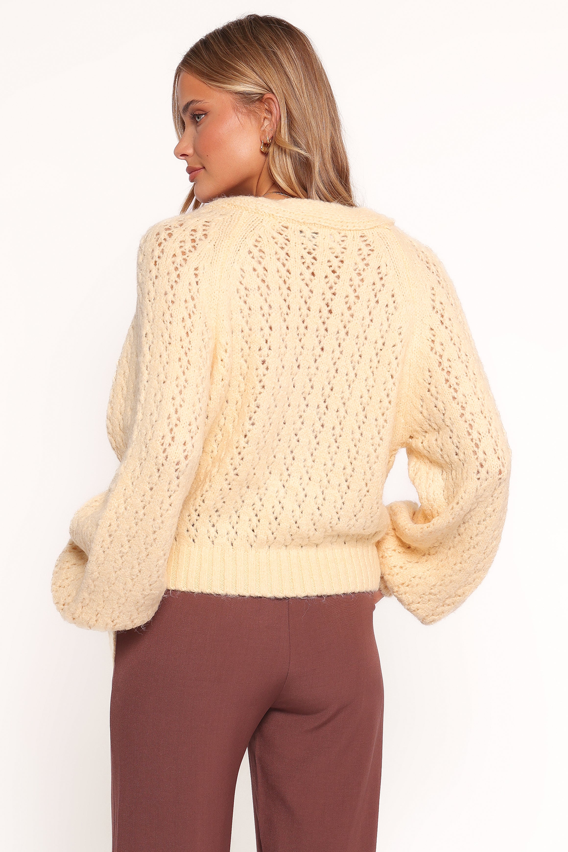 KNITWEAR Etta Ballet Wrap Knit Sweater - Butter