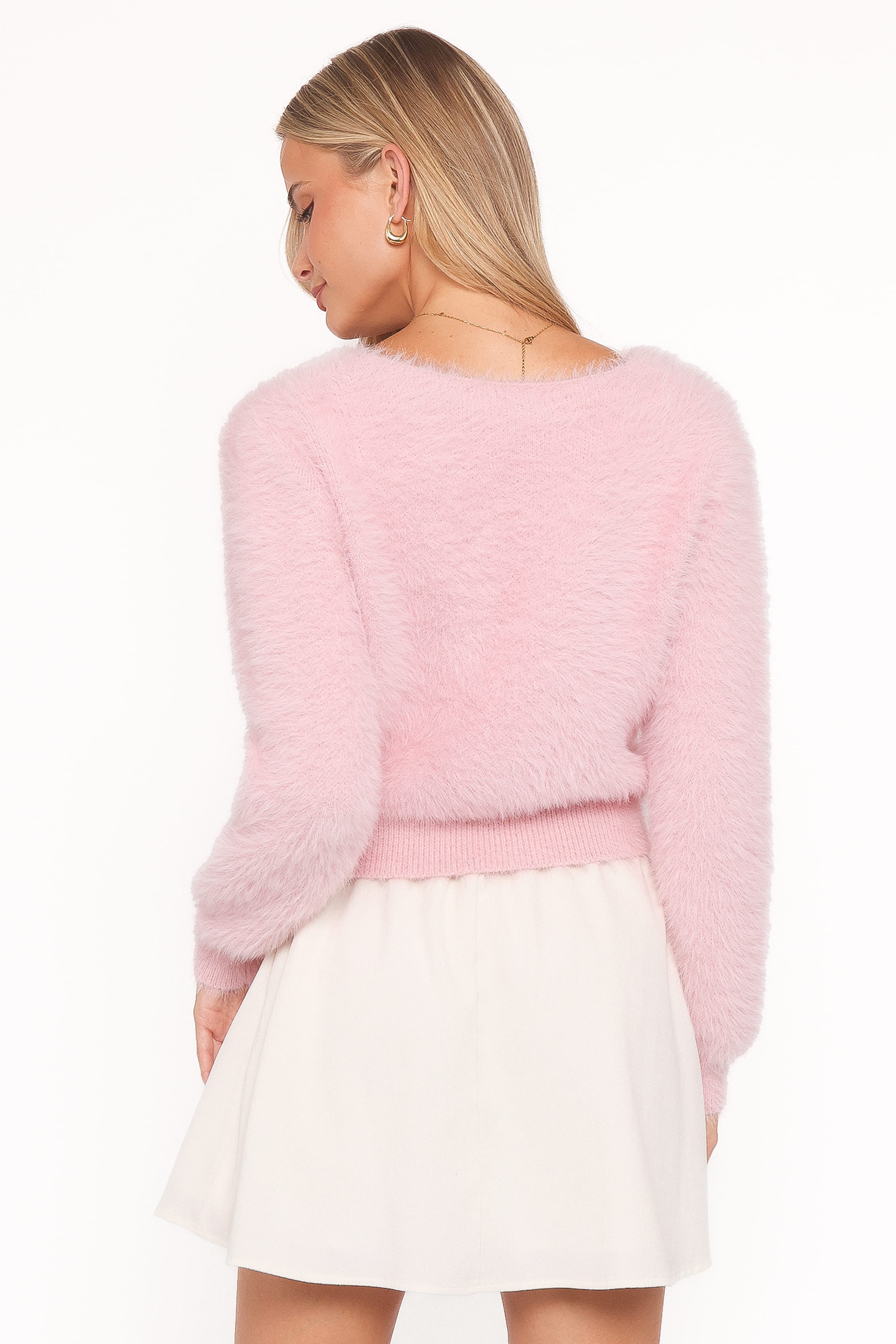 KNITWEAR Evelin Cropped Cardigan - Pink