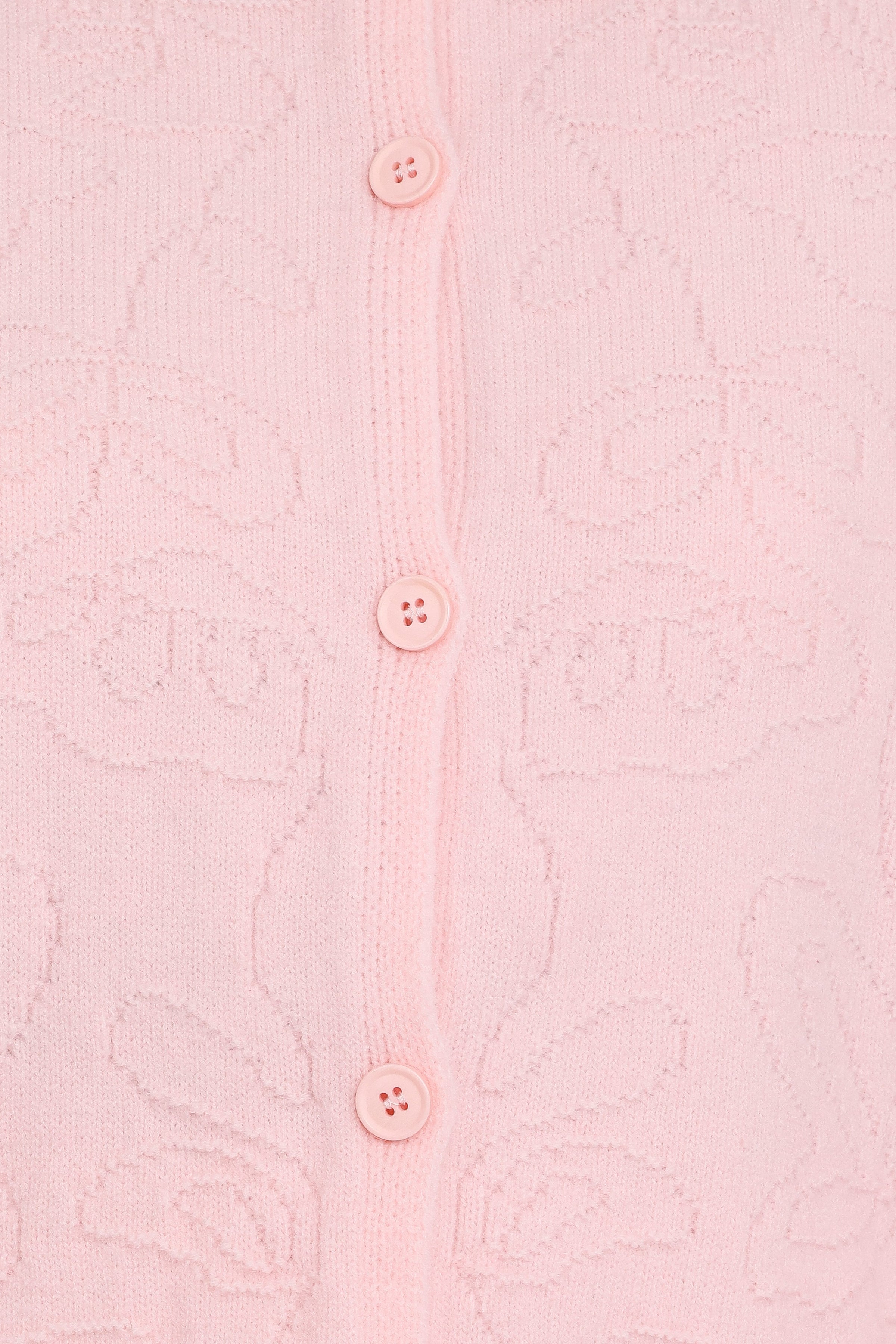 KNITWEAR @Fauna Tonal Floral Cardigan - Pink