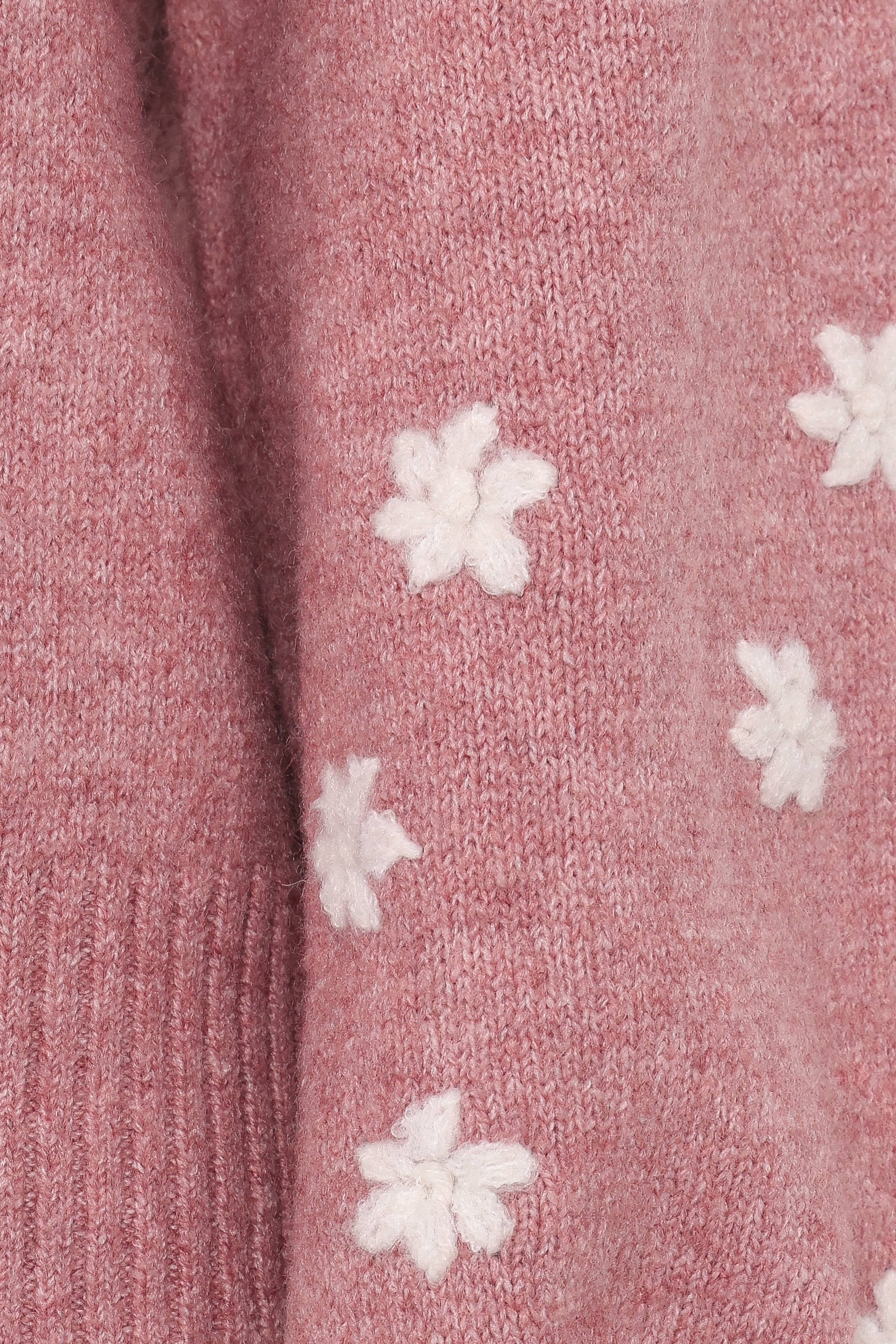 KNITWEAR Fleming Flower Applique Sweater - Rose