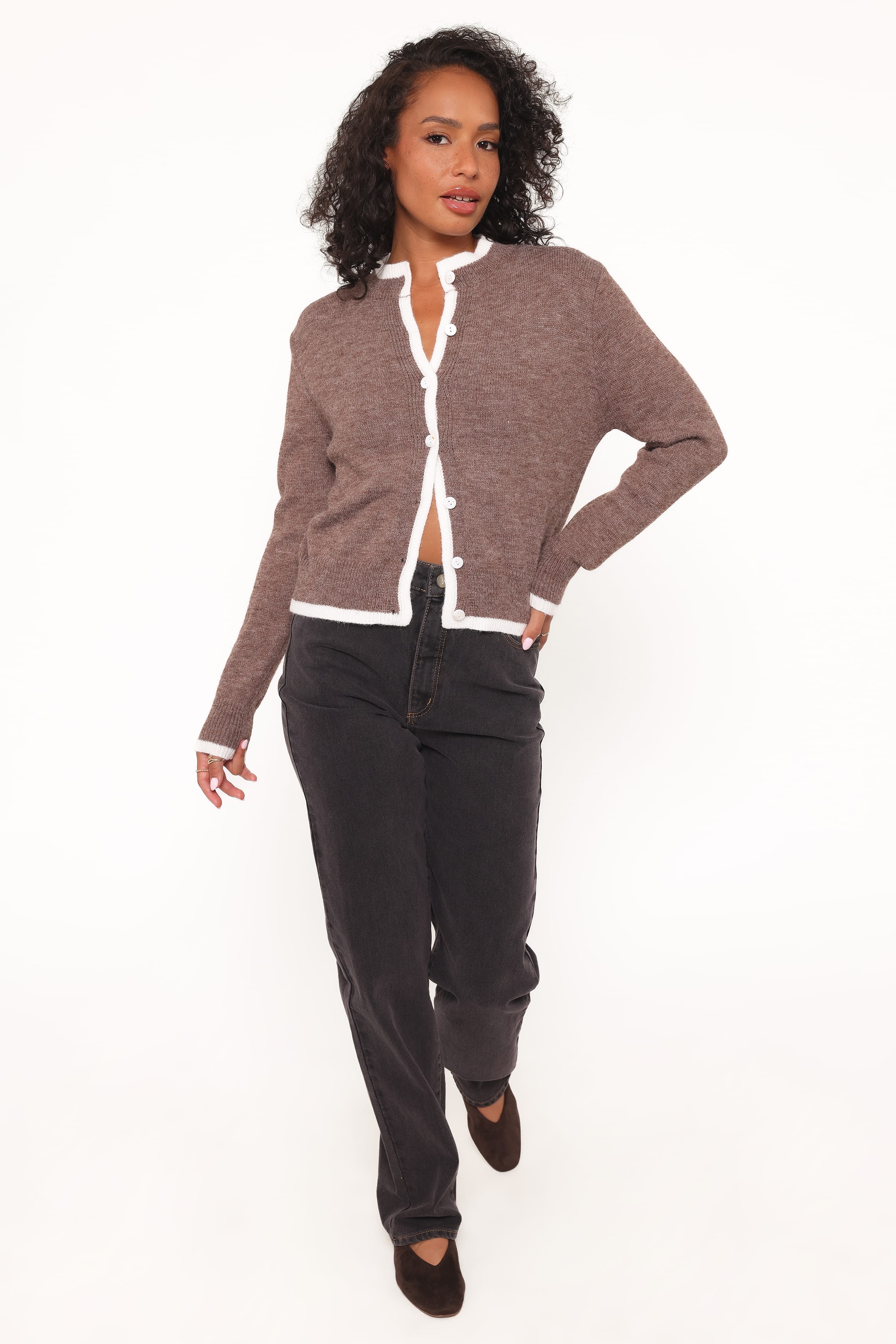 KNITWEAR Greta Knit Cardigan - Brown