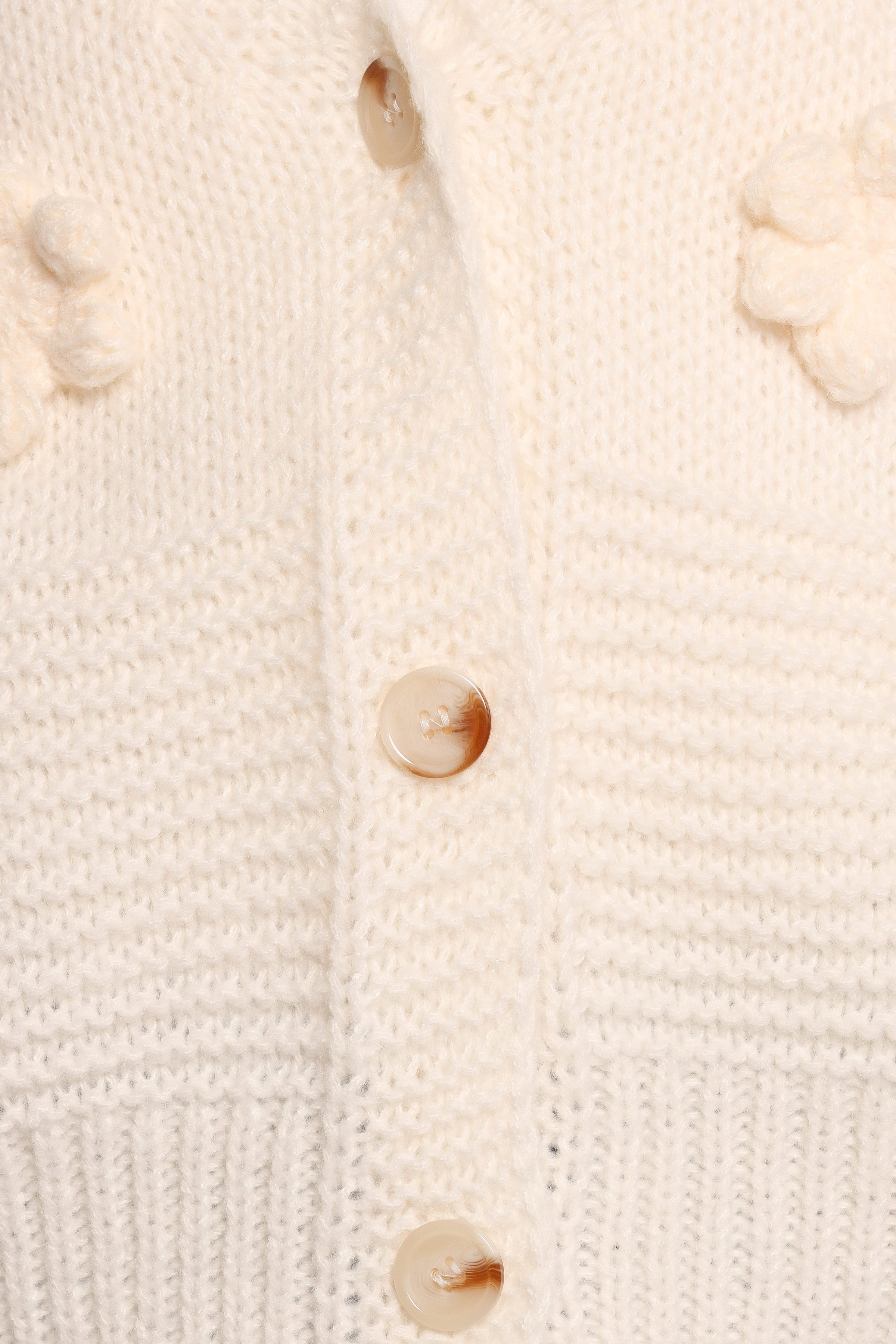 KNITWEAR Harlee Flower Cardigan - White